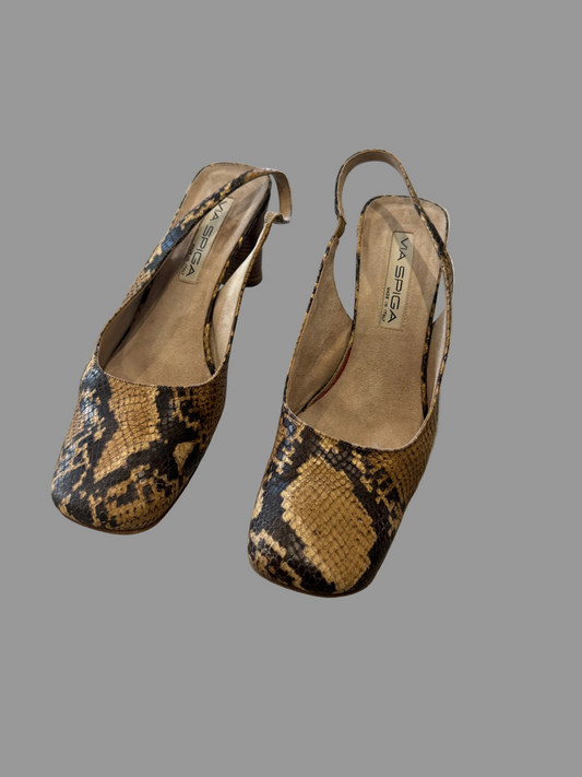 Via Spiga Snakeskin Slingback pumps, 9.5