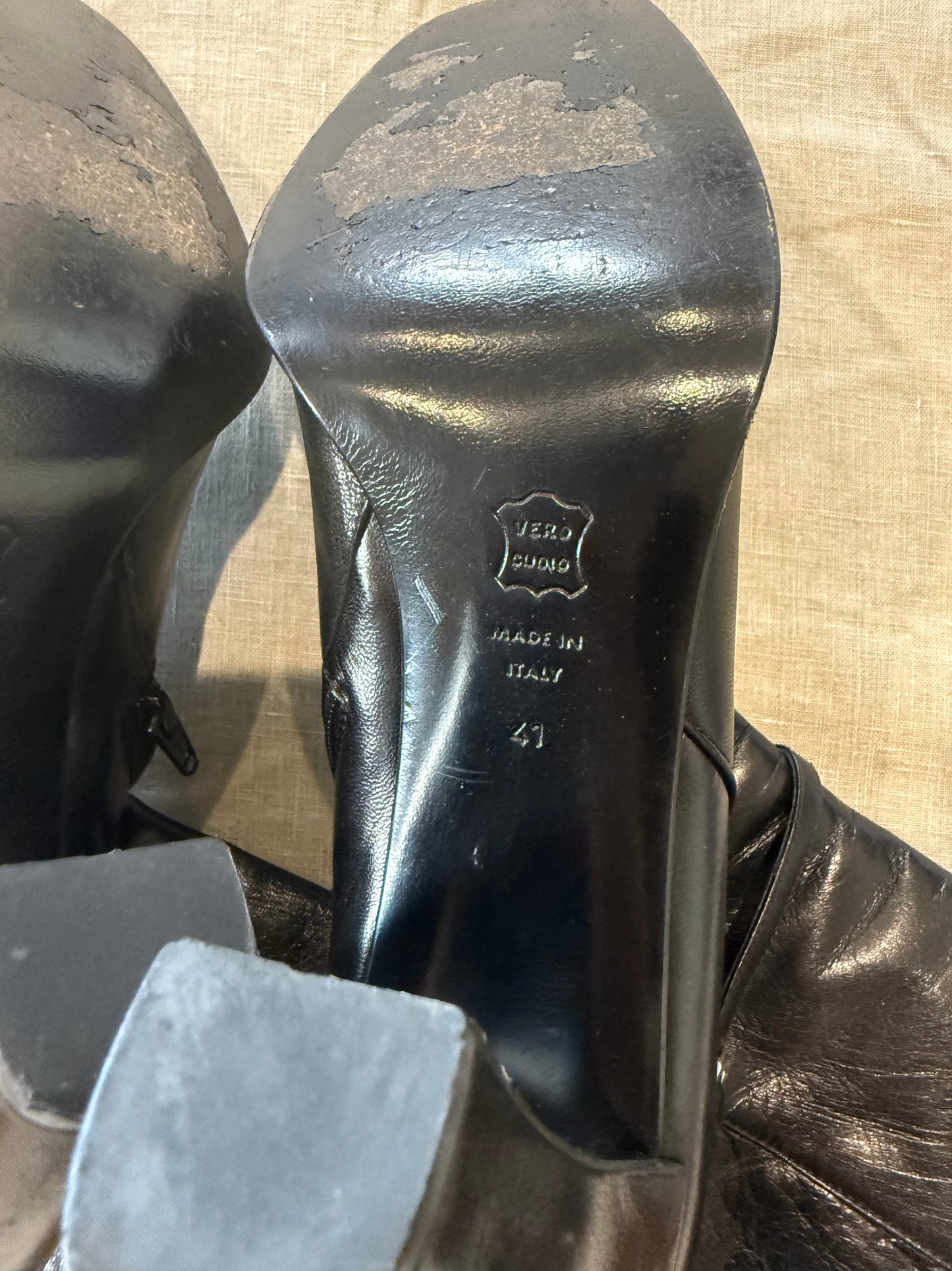 Jil Sander Vintage Buckle Heeled Black Boots, 41