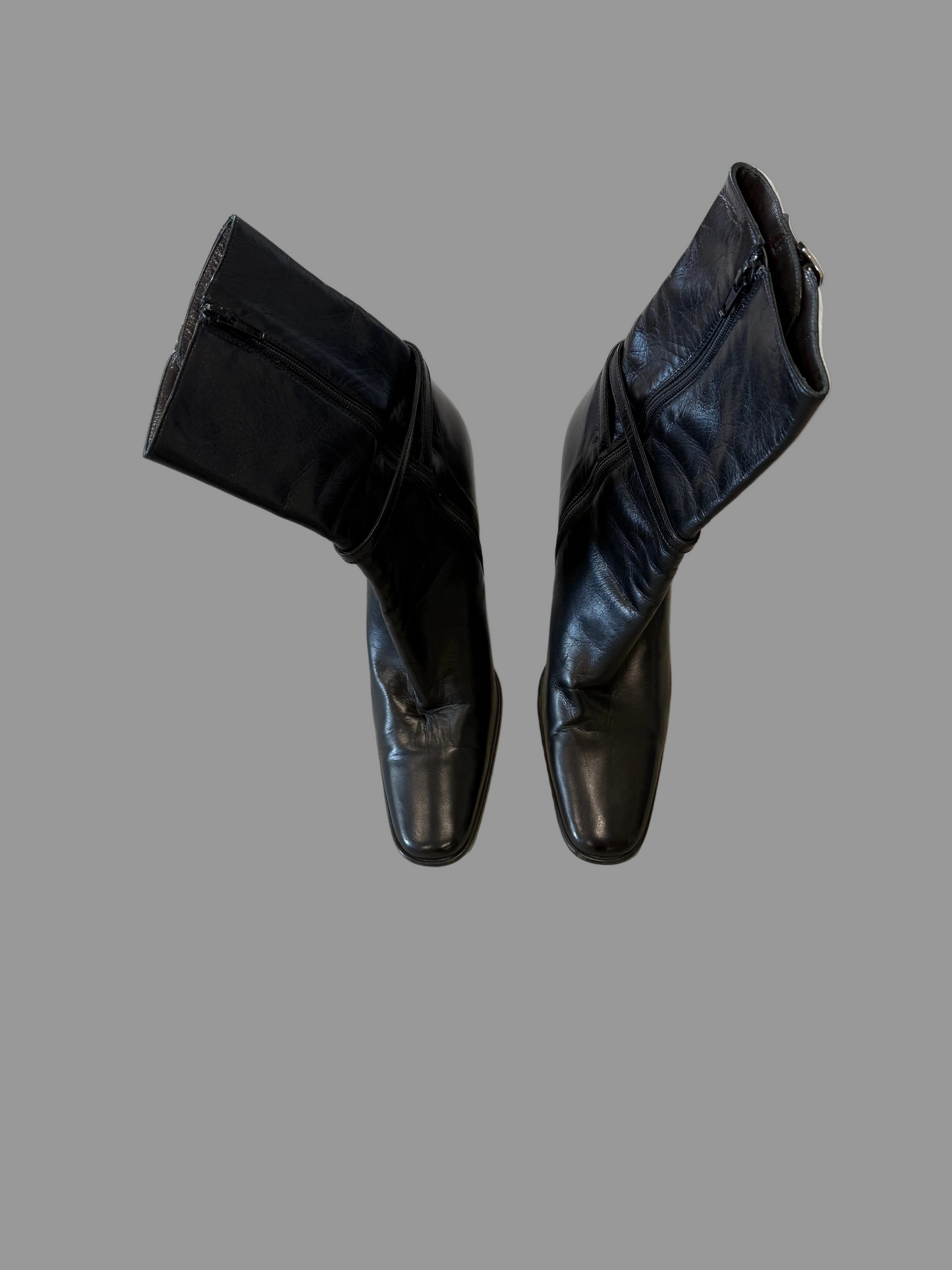 Jil Sander Vintage Buckle Heeled Black Boots, 41