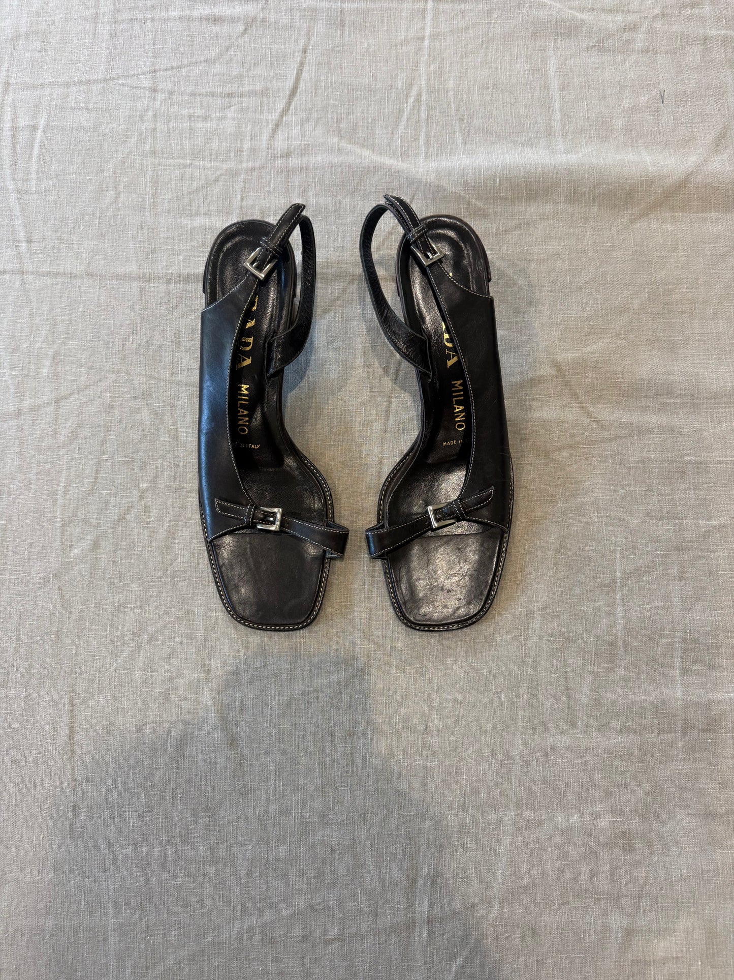Prada 1990s Heeled Sandals, 39
