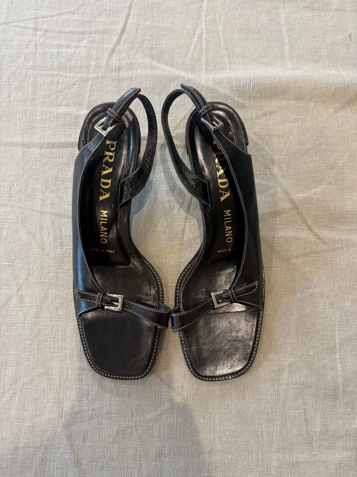 Prada 1990s Heeled Sandals, 39