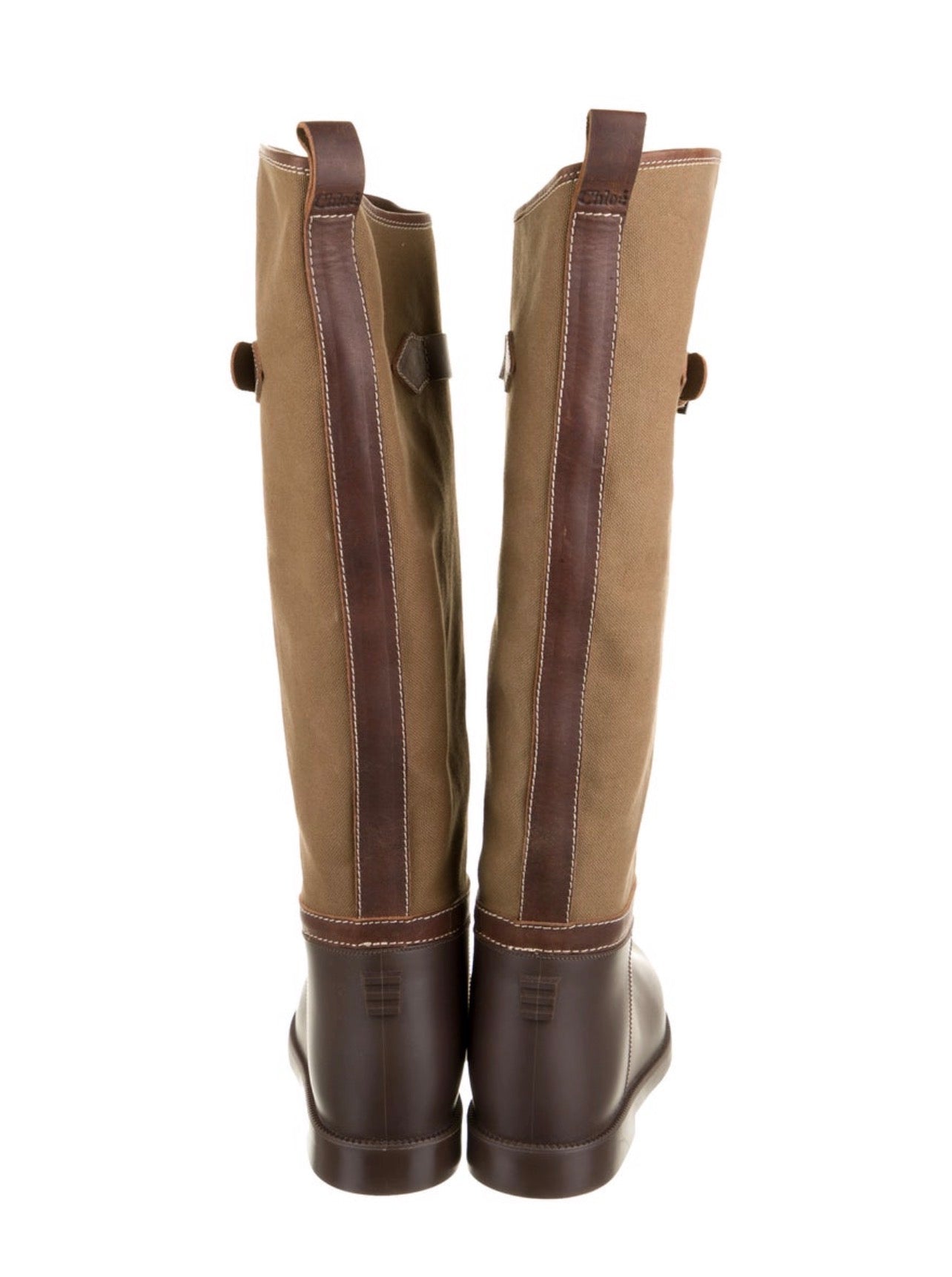 Chloe Rubber and Canvas Hunting Boots, 41