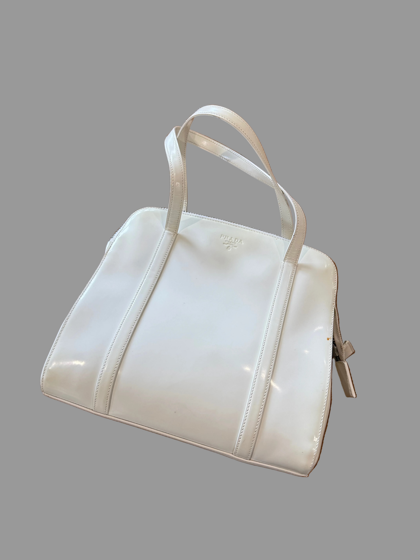 Vintage Prada White Spazzalato Bag, 1995