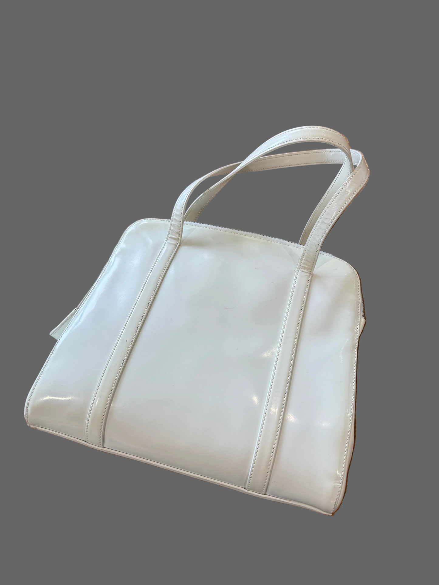 Vintage Prada White Spazzalato Bag, 1995