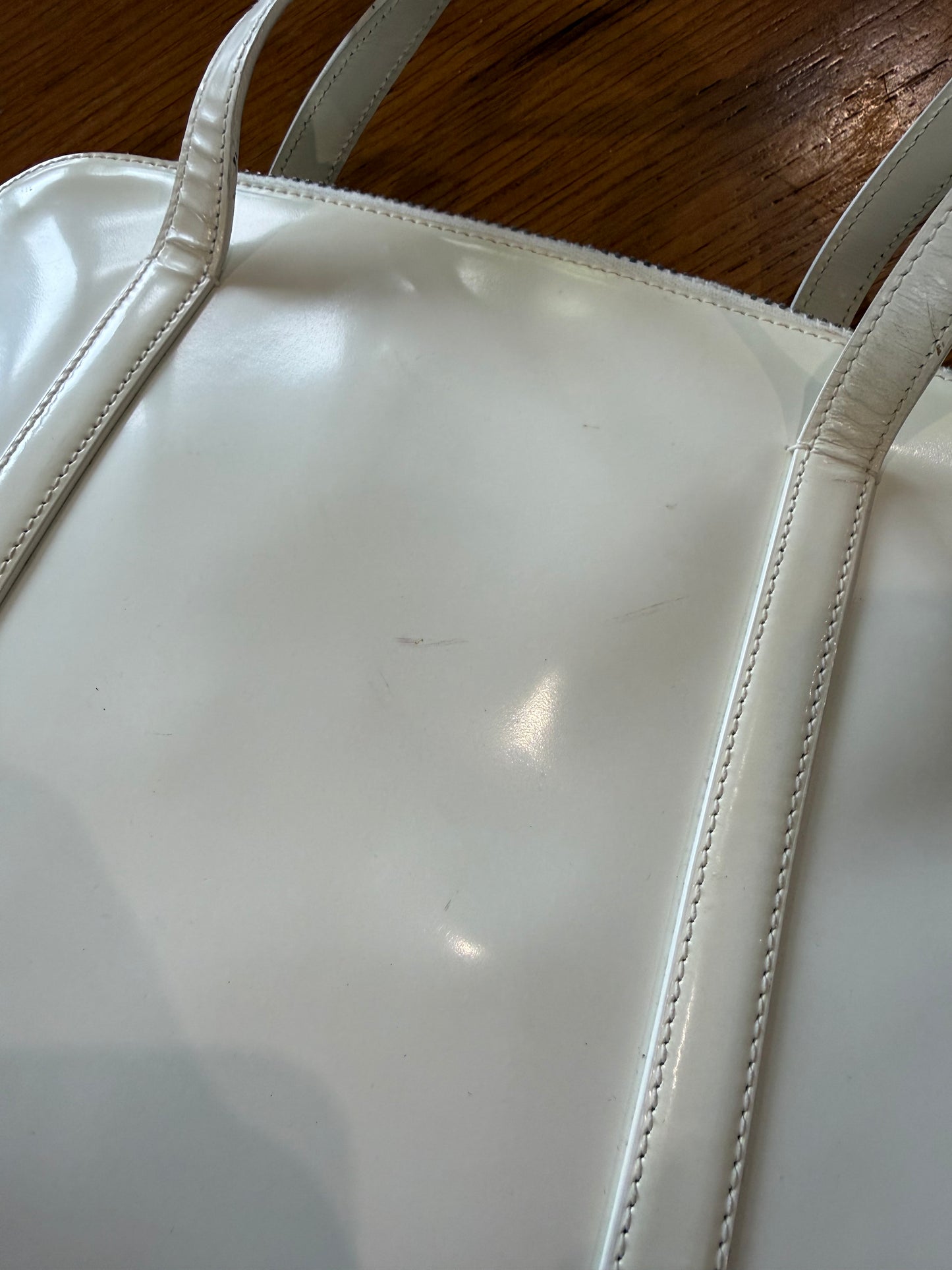 Vintage Prada White Spazzalato Bag, 1995