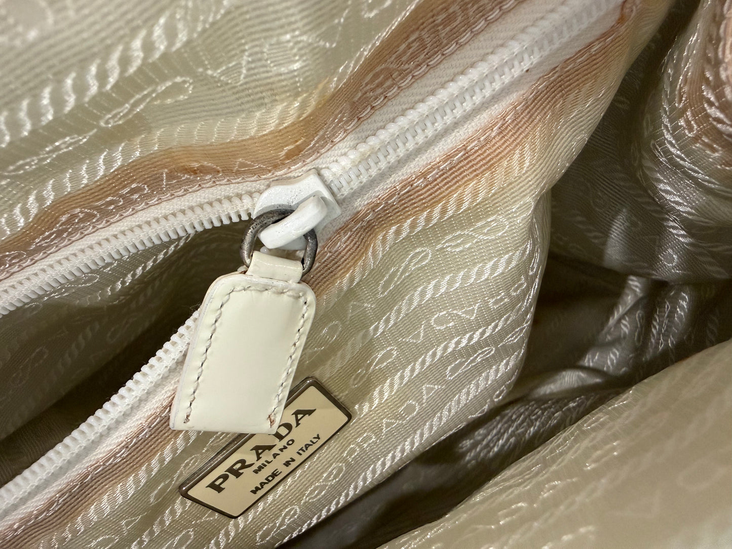 Vintage Prada White Spazzalato Bag, 1995