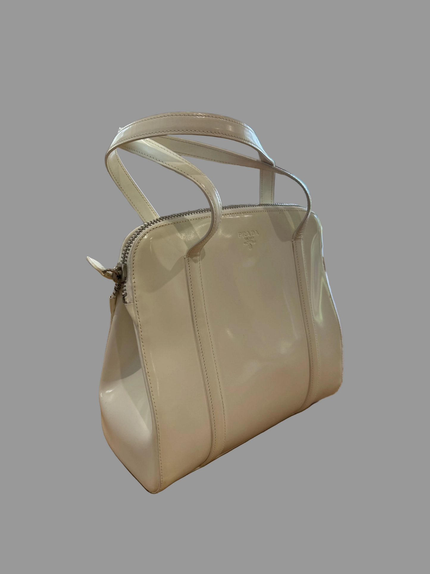 Vintage Prada White Spazzalato Bag, 1995