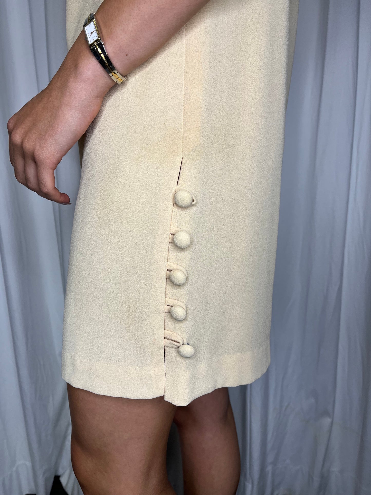 Anne Klein Cream Shift Dress, 1990s
