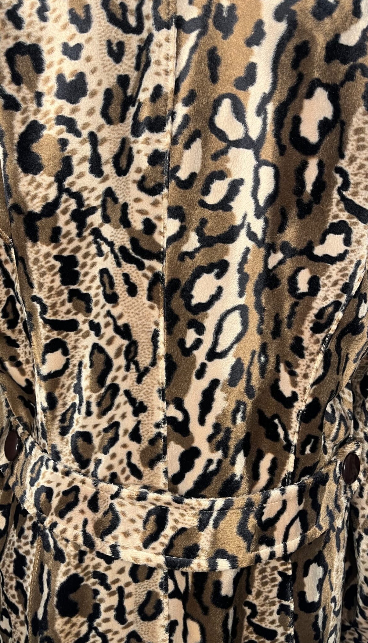 1980s Double Breasted Faux Leopard Coat