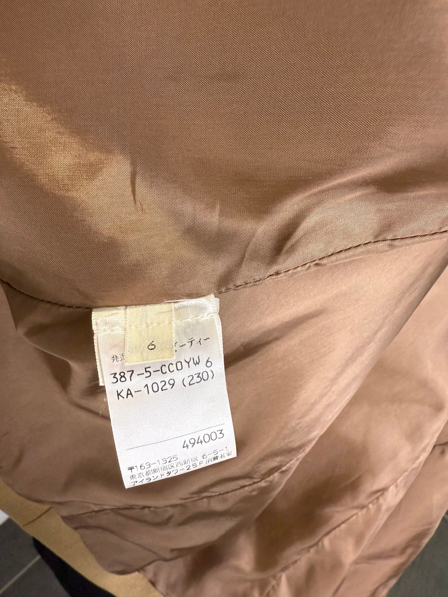 Calvin Klein Collection 1994 FW Camel Coat, 6 US