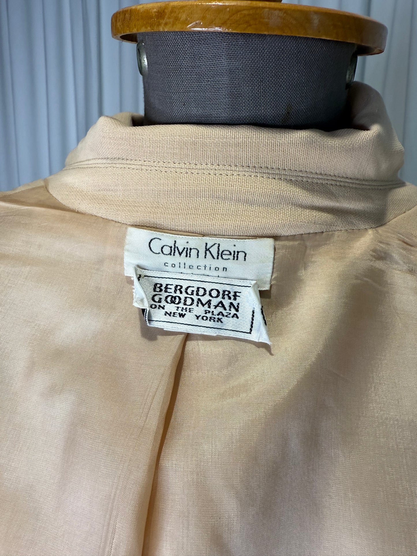 Calvin Klein Collection 1996 SS 100% Wool Tan Blazer