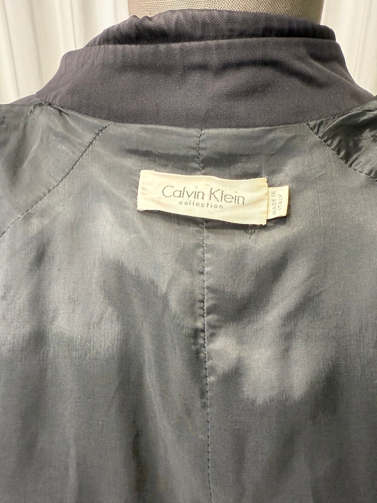 Calvin Klein Collection Black Wool Trench Coat