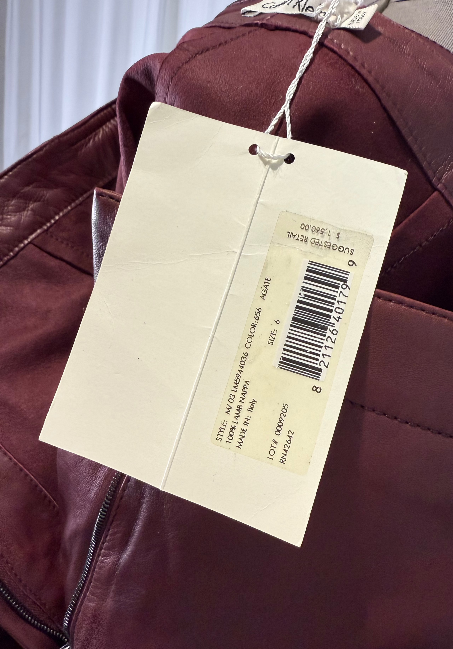 Calvin Klein Collection FW 2003 Burgundy Calf Leather Skirt, BNWT, 6