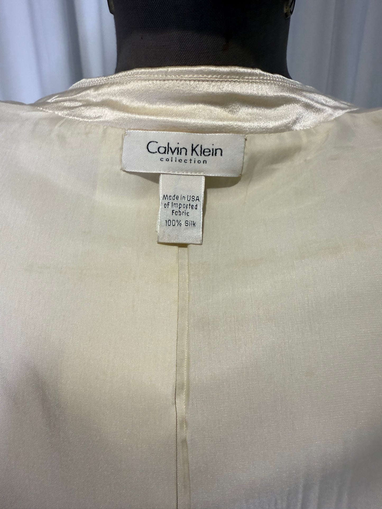 Calvin Klein 1990 Campaign White Silk Blazer