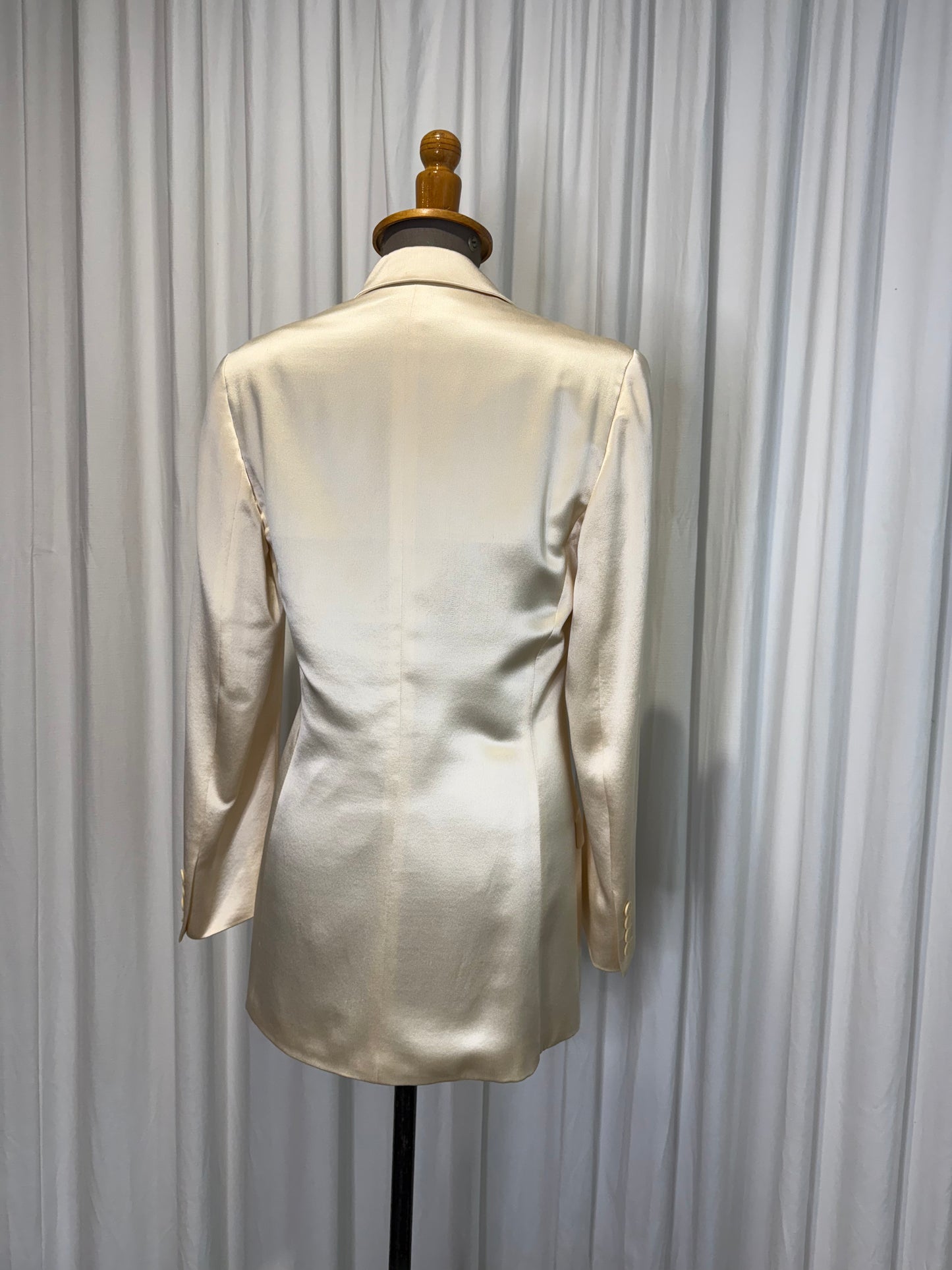 Calvin Klein 1990 Campaign White Silk Blazer