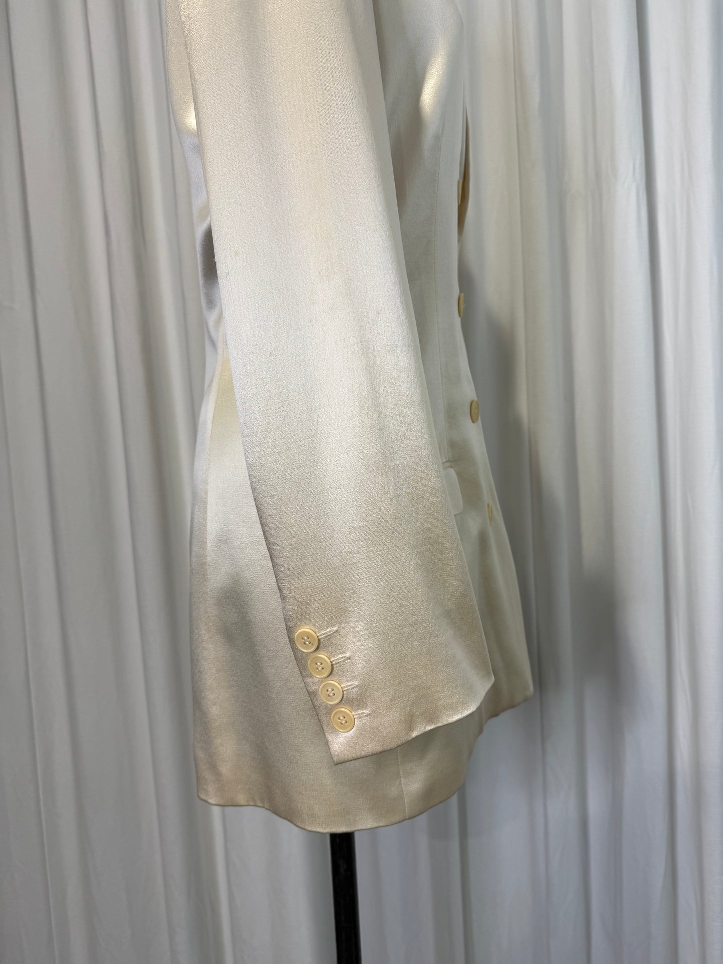 Calvin Klein 1990 Campaign White Silk Blazer