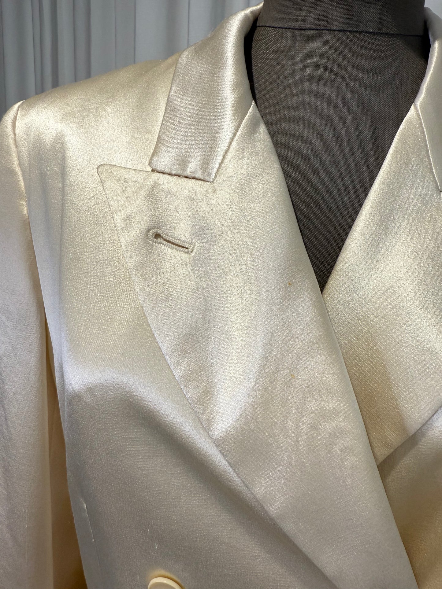 Calvin Klein 1990 Campaign White Silk Blazer
