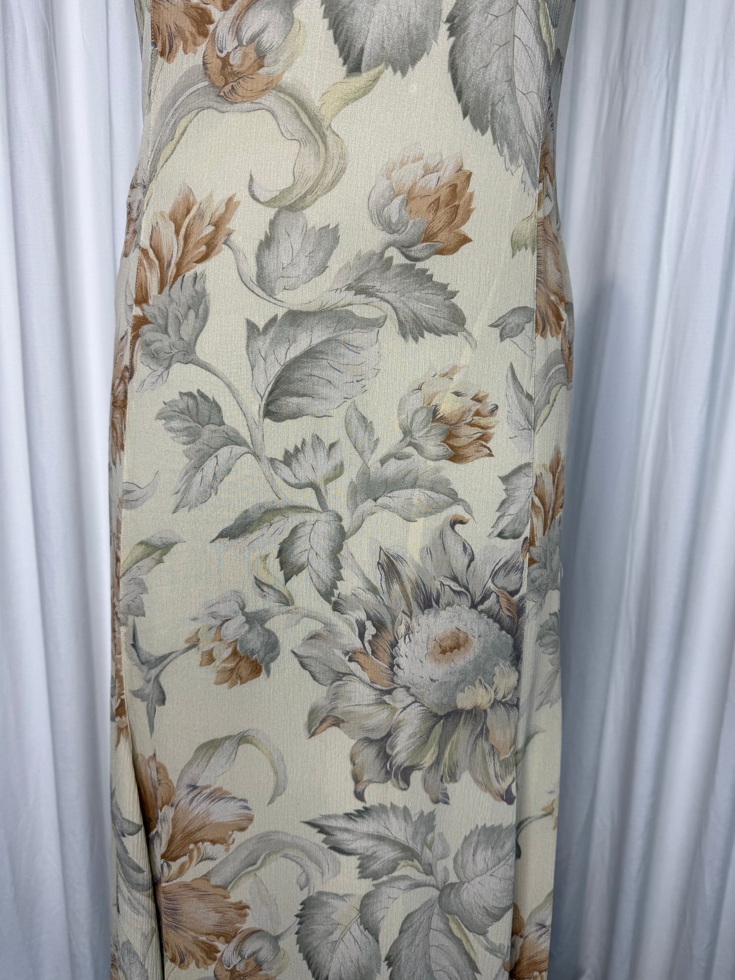 Calvin Klein Collection FW 1993 Silk Floral Dress