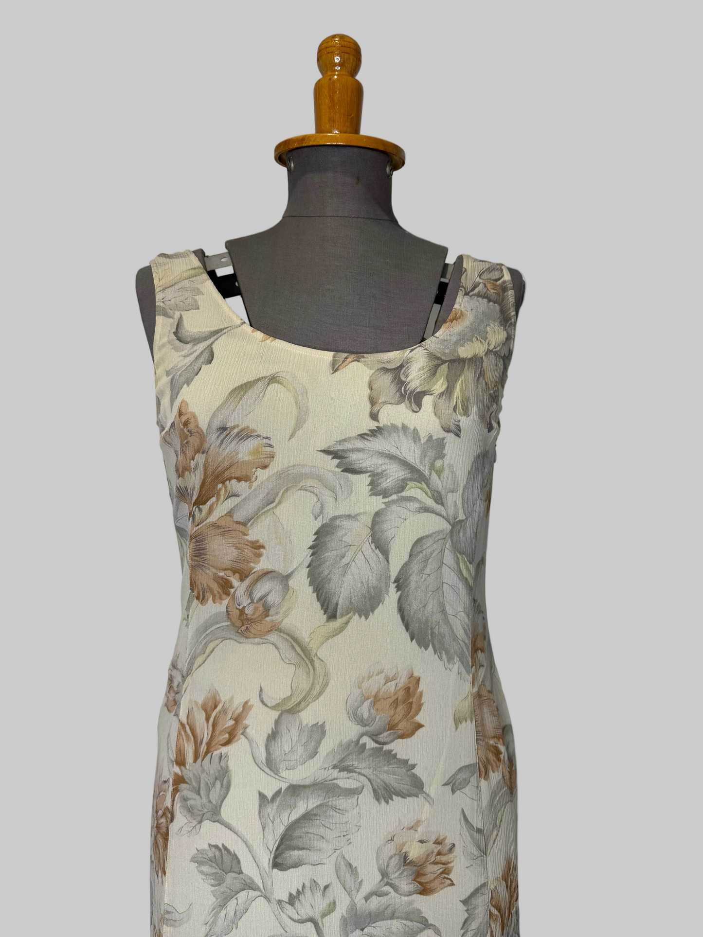 Calvin Klein Collection FW 1993 Silk Floral Dress