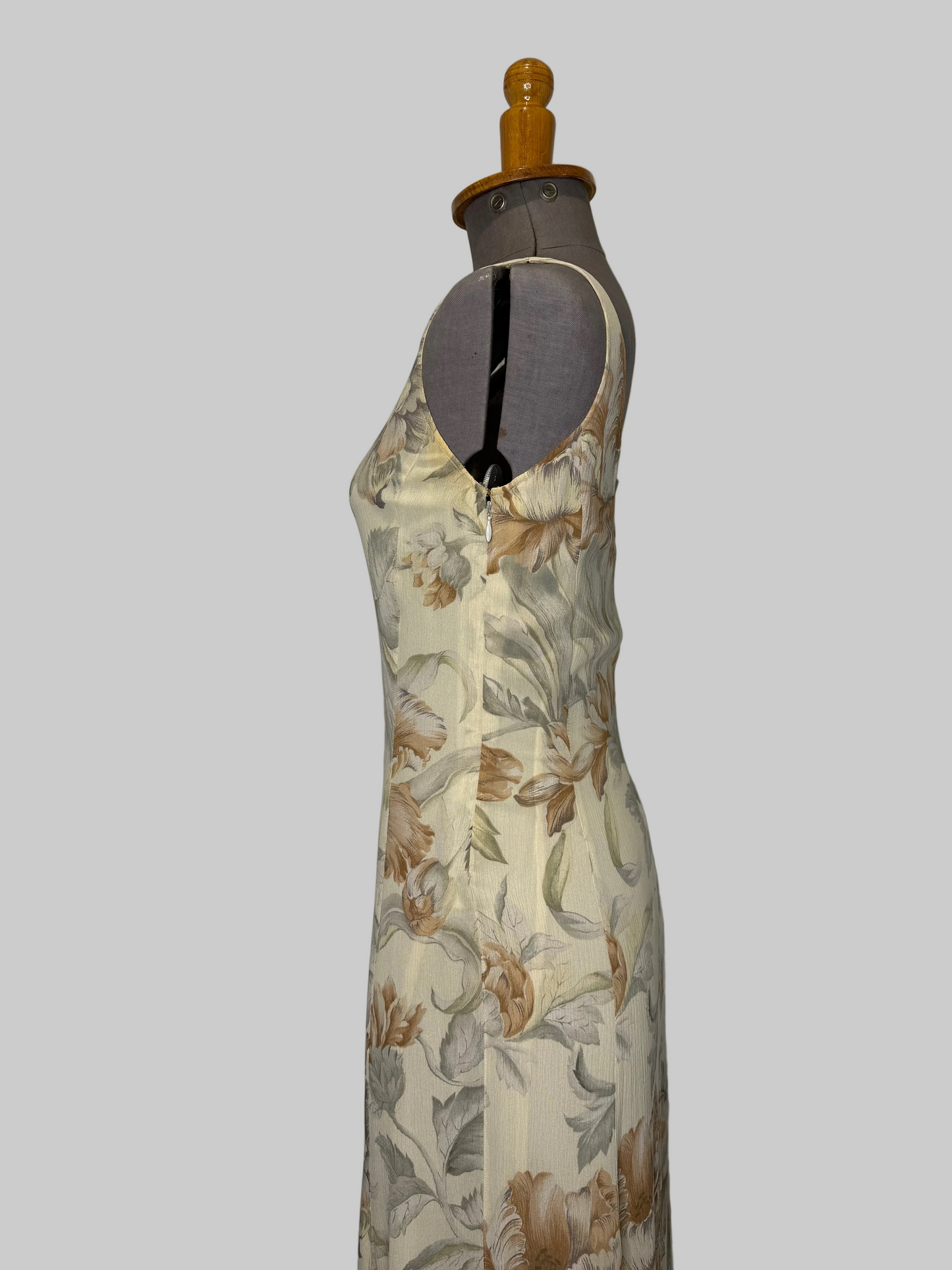 Calvin Klein Collection FW 1993 Silk Floral Dress