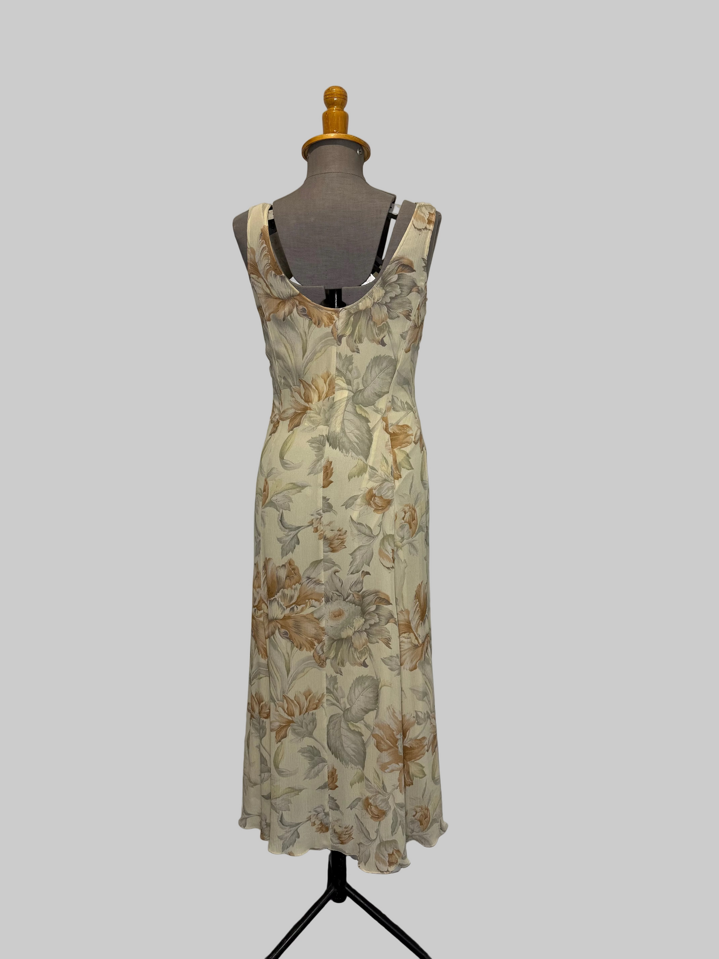 Calvin Klein Collection FW 1993 Silk Floral Dress