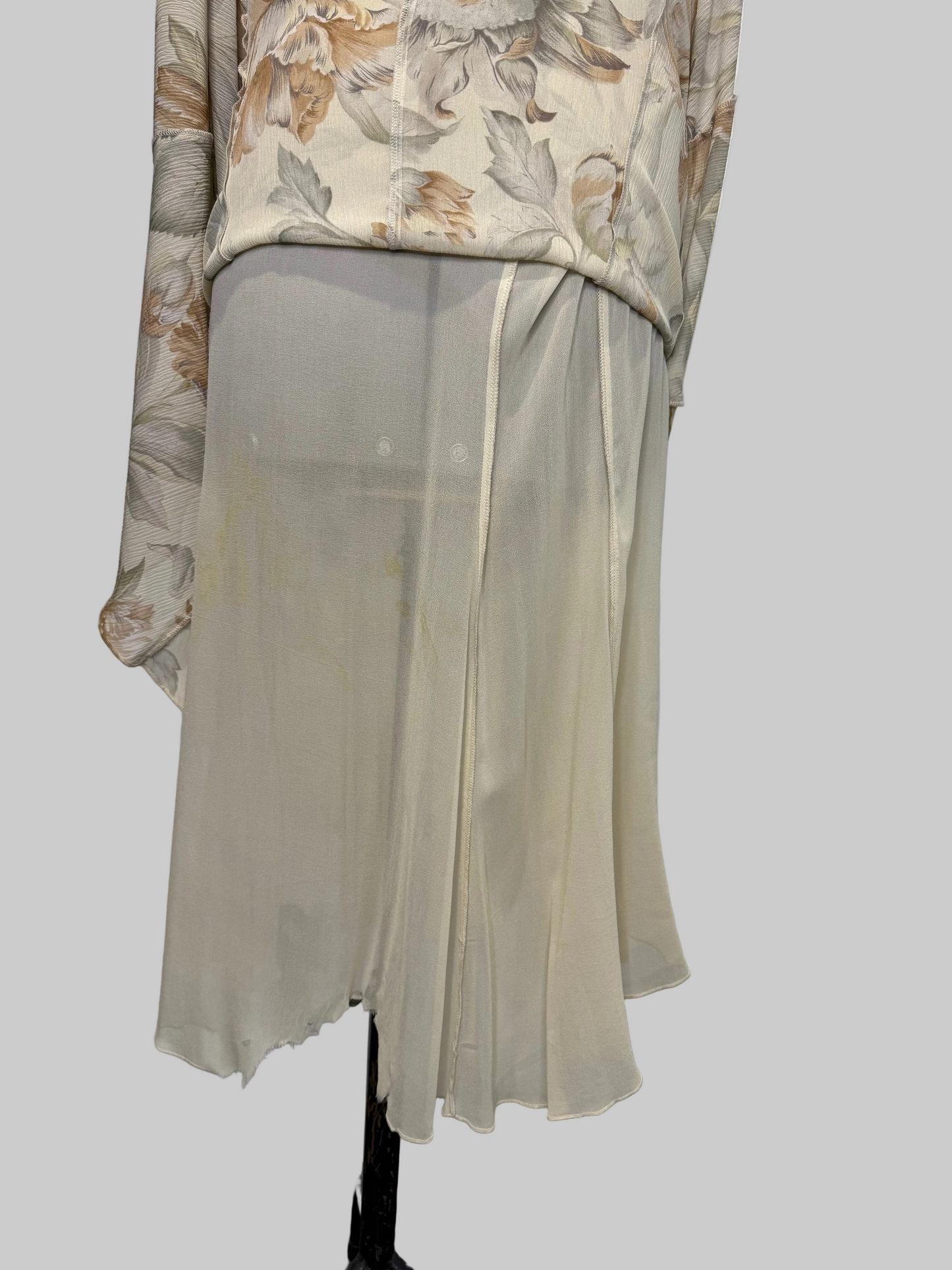 Calvin Klein Collection FW 1993 Silk Floral Dress