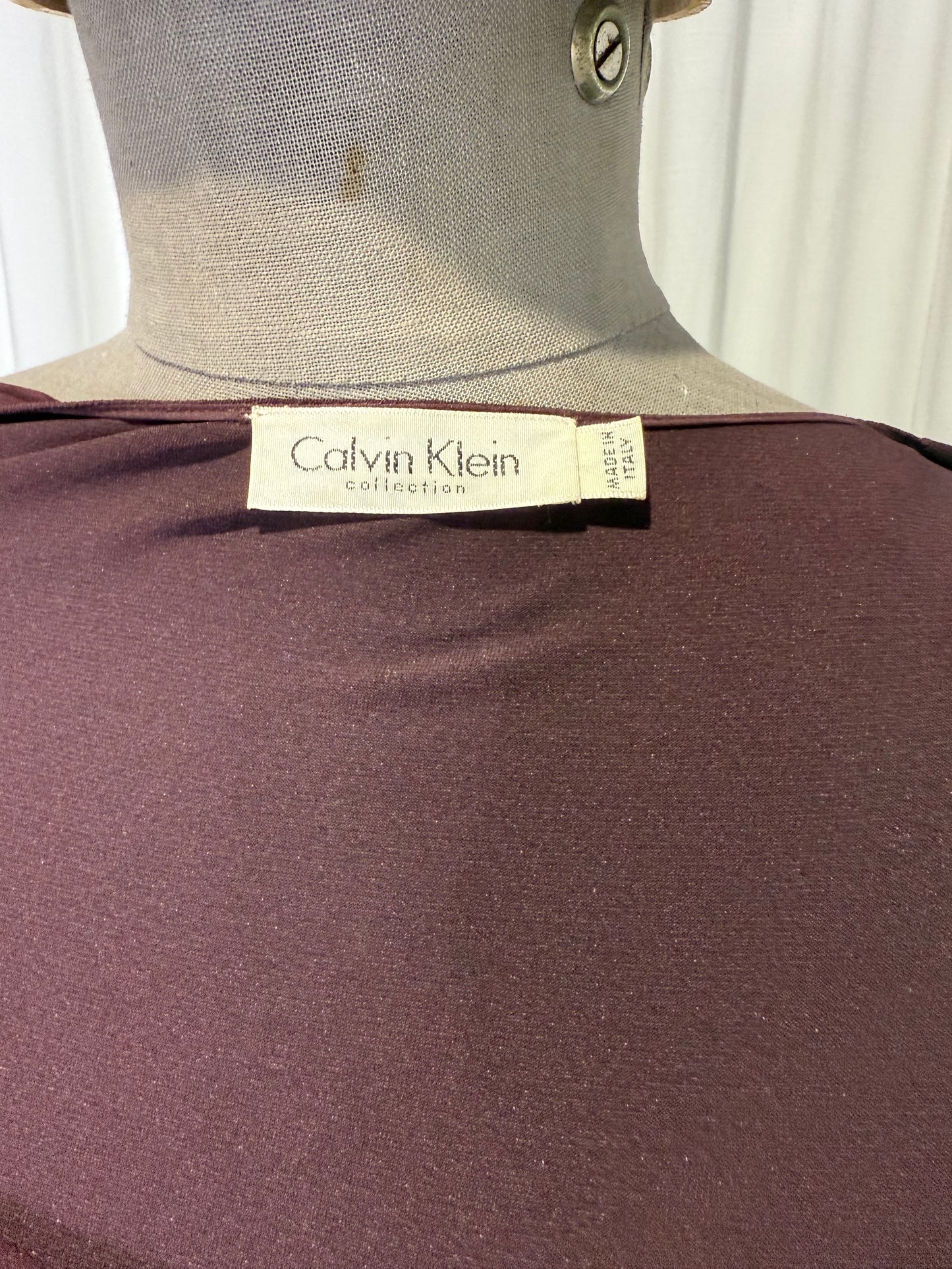 Calvin Klein Collection FW 2000 Chocolate Brown Runway Asymmetrical Dress