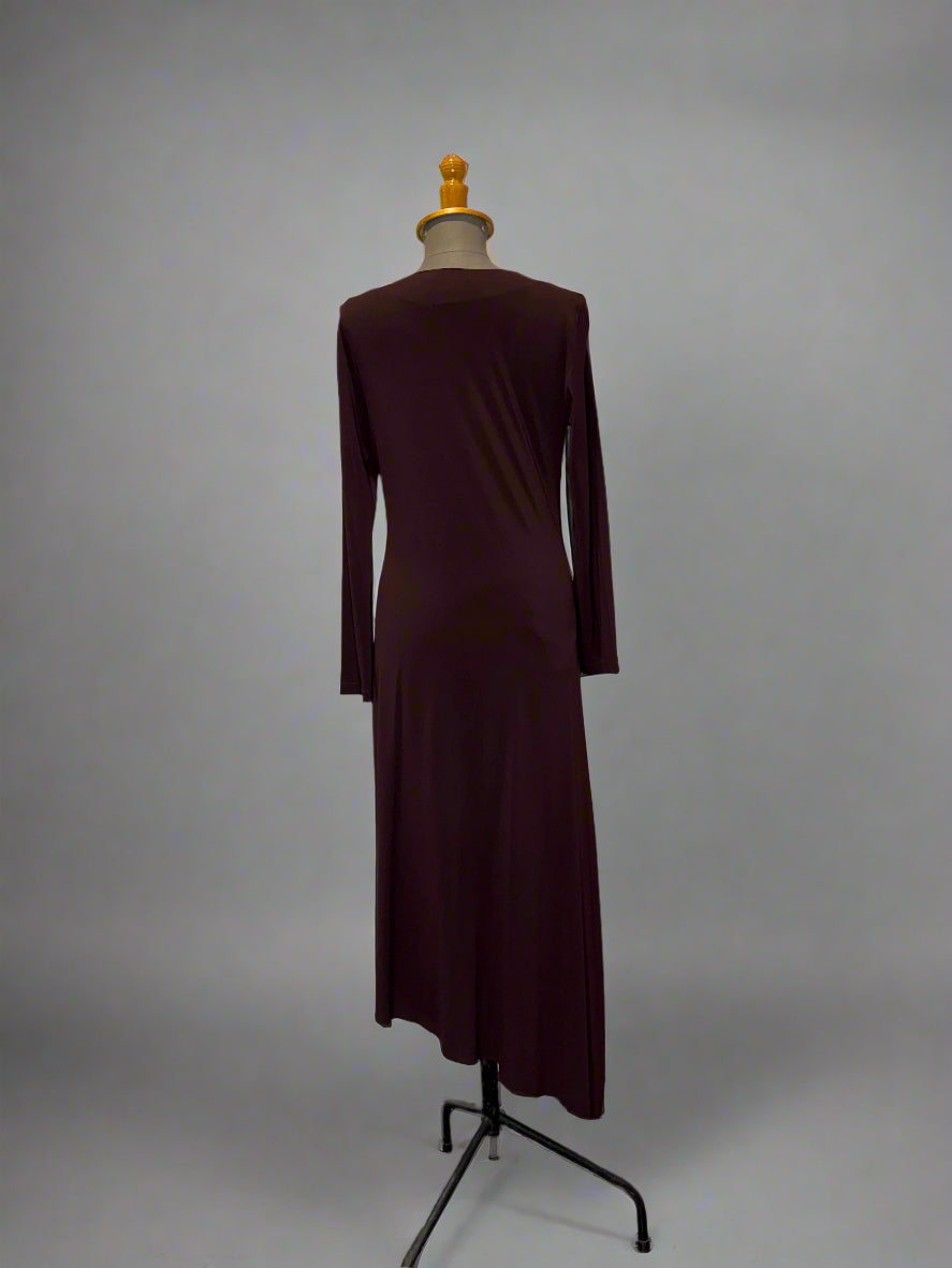 Calvin Klein Collection FW 2000 Chocolate Brown Runway Asymmetrical Dress