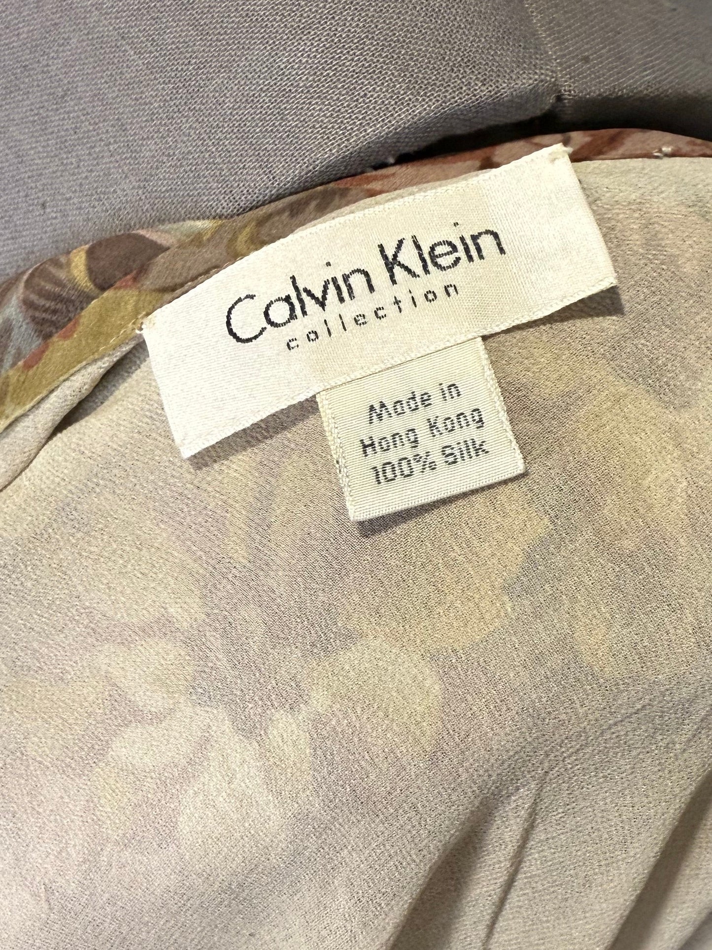 Calvin Klein Collection early 90s Silk Floral Dress, c. 1992