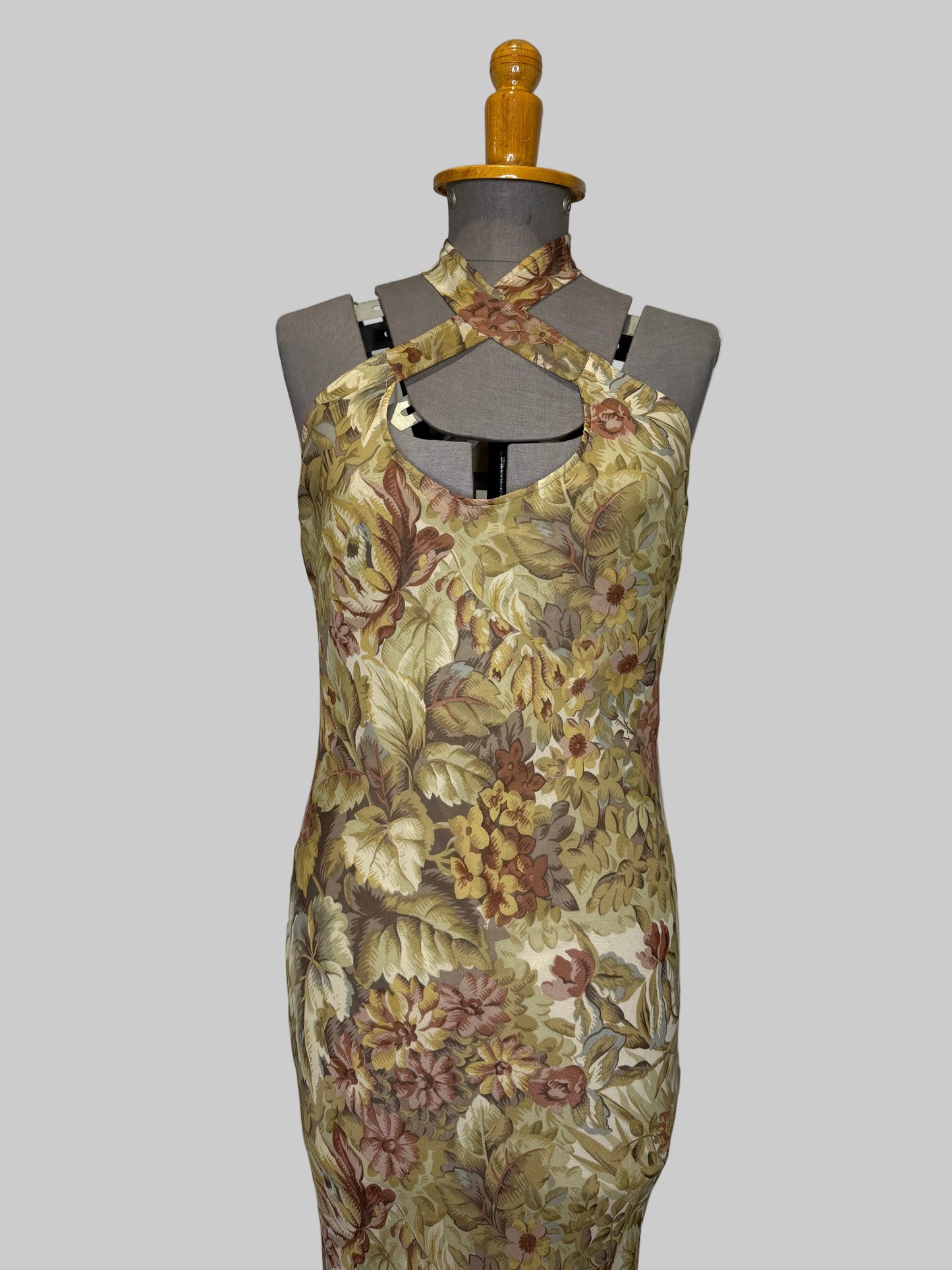 Calvin Klein Collection early 90s Silk Floral Dress, c. 1992