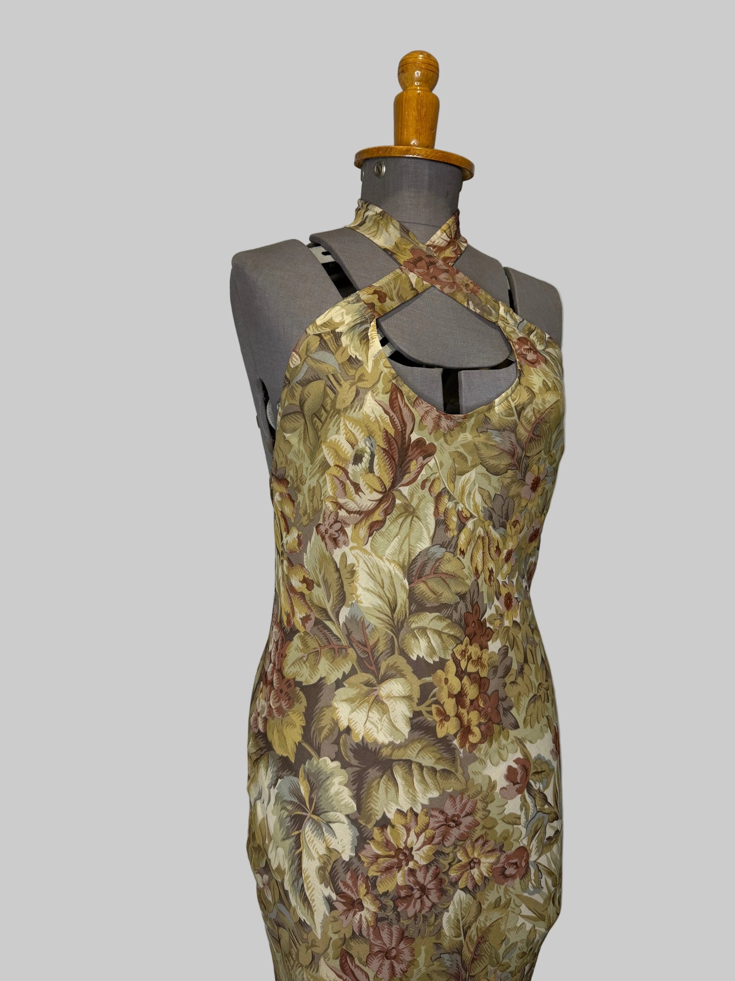 Calvin Klein Collection early 90s Silk Floral Dress, c. 1992