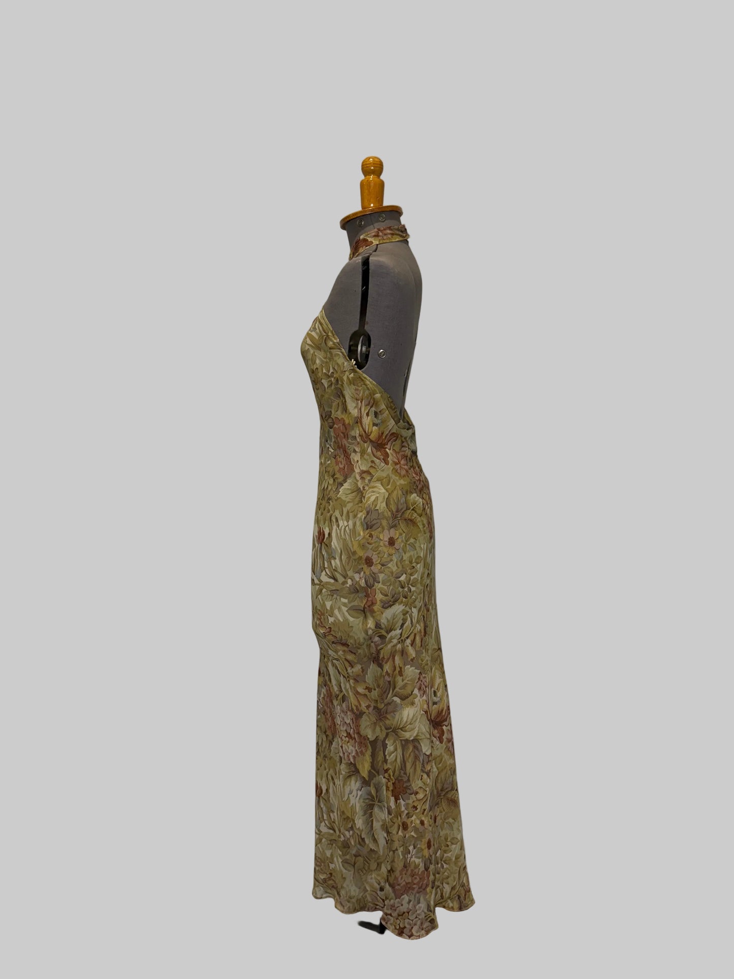 Calvin Klein Collection early 90s Silk Floral Dress, c. 1992