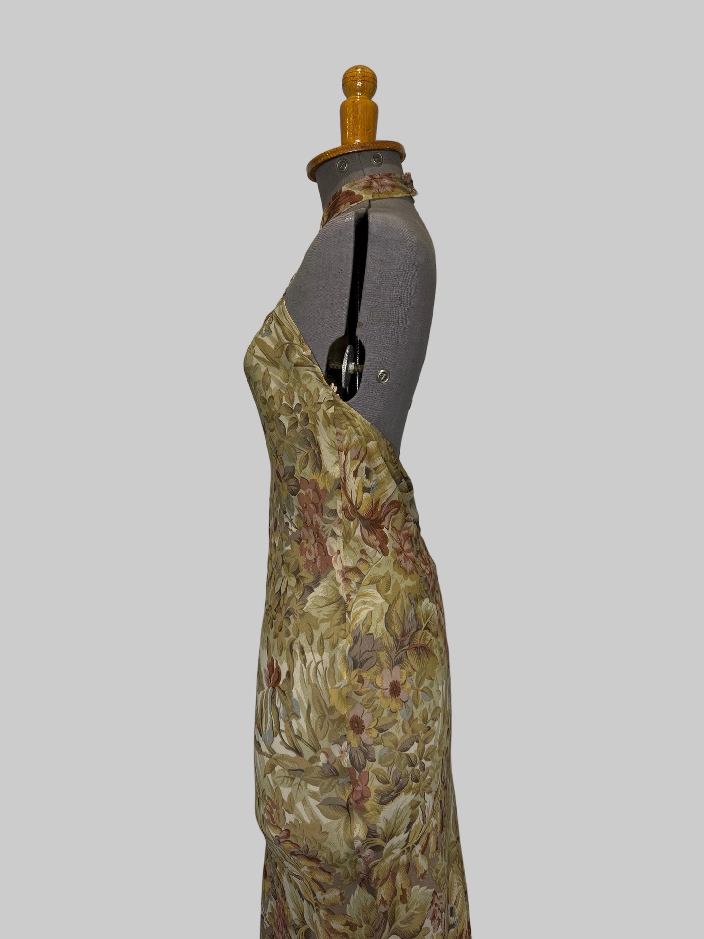 Calvin Klein Collection early 90s Silk Floral Dress, c. 1992