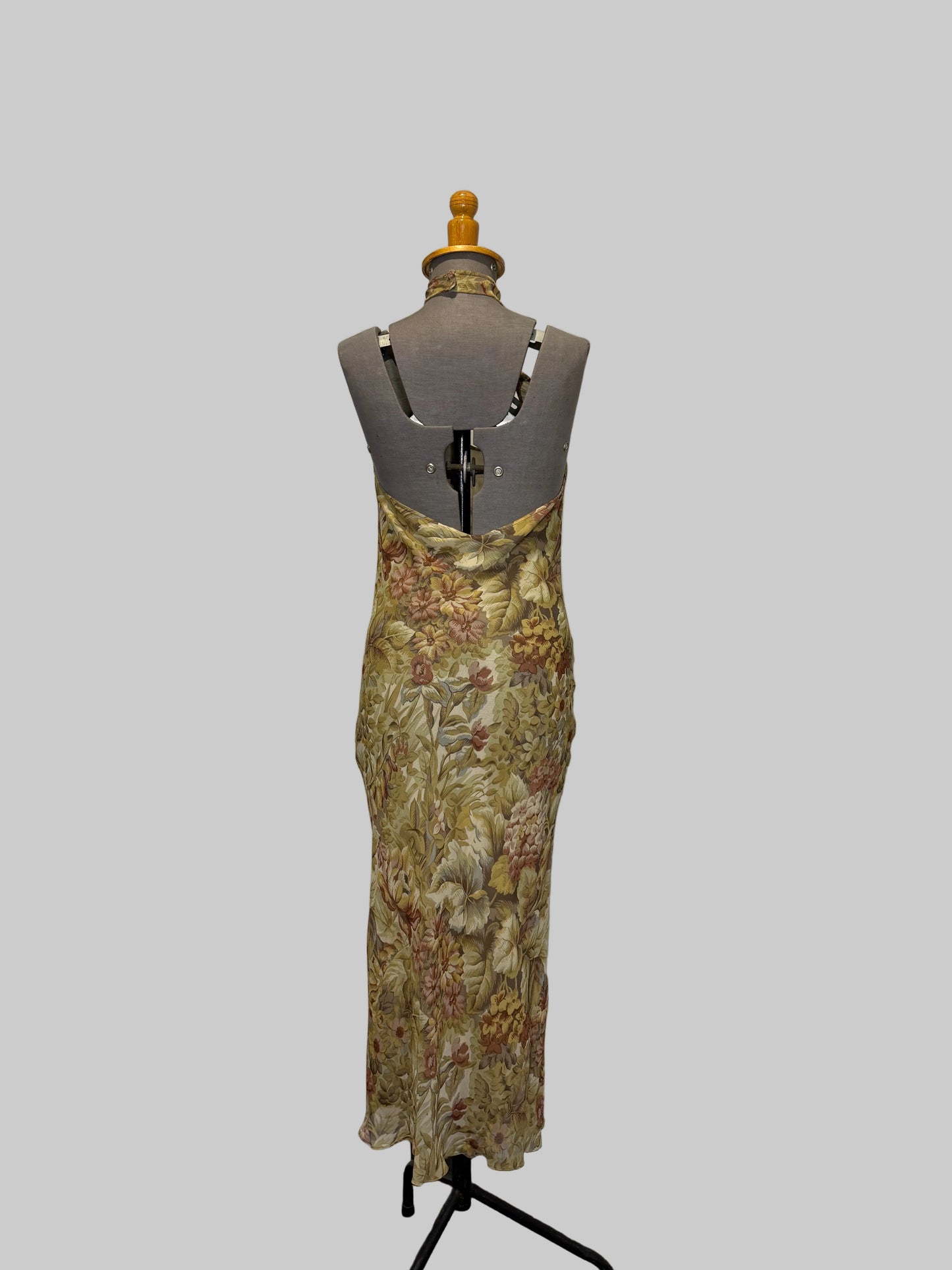 Calvin Klein Collection early 90s Silk Floral Dress, c. 1992