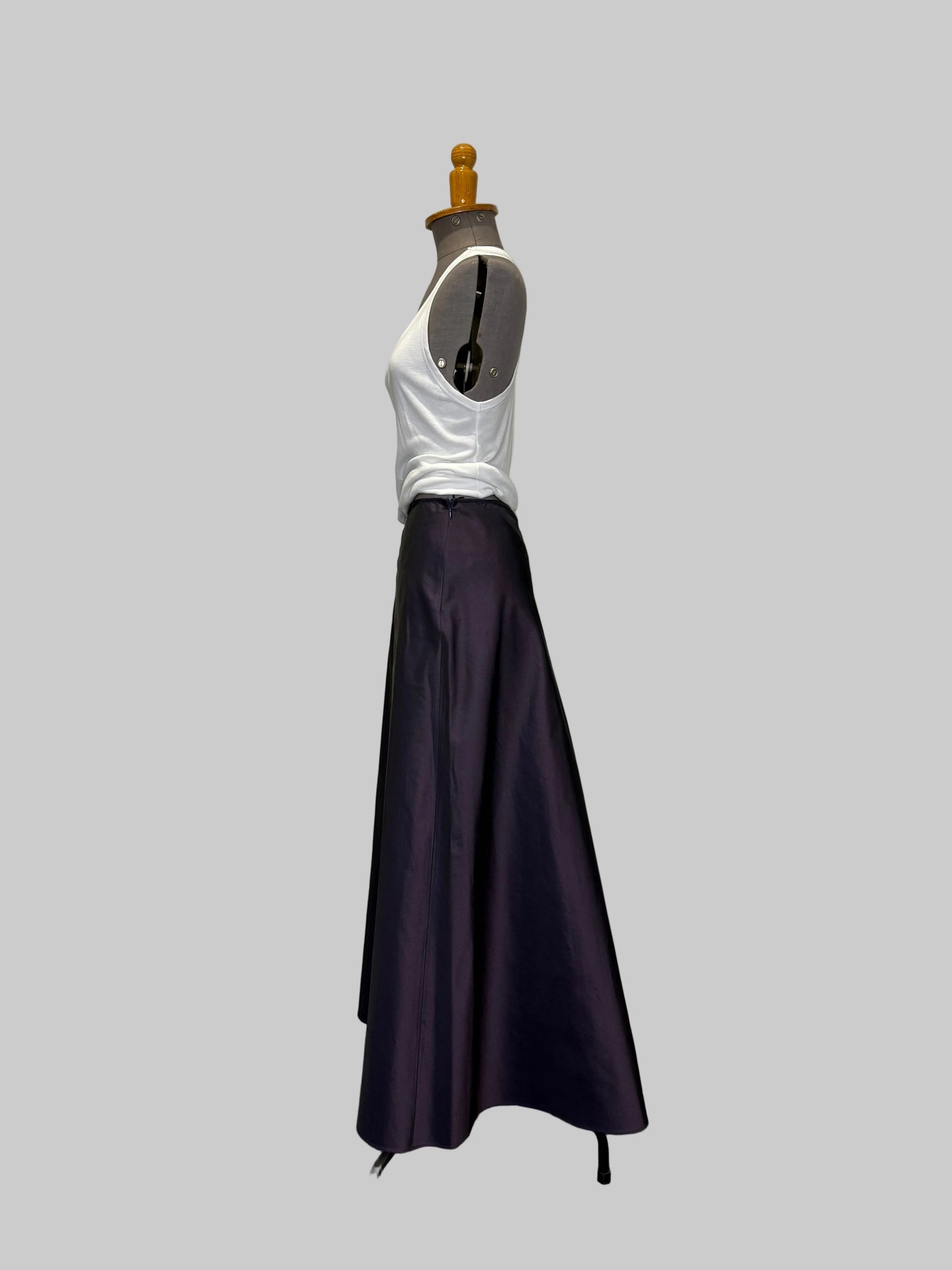 Calvin Klein Collection Asymmetrical FW 1999 Purple Silk Skirt