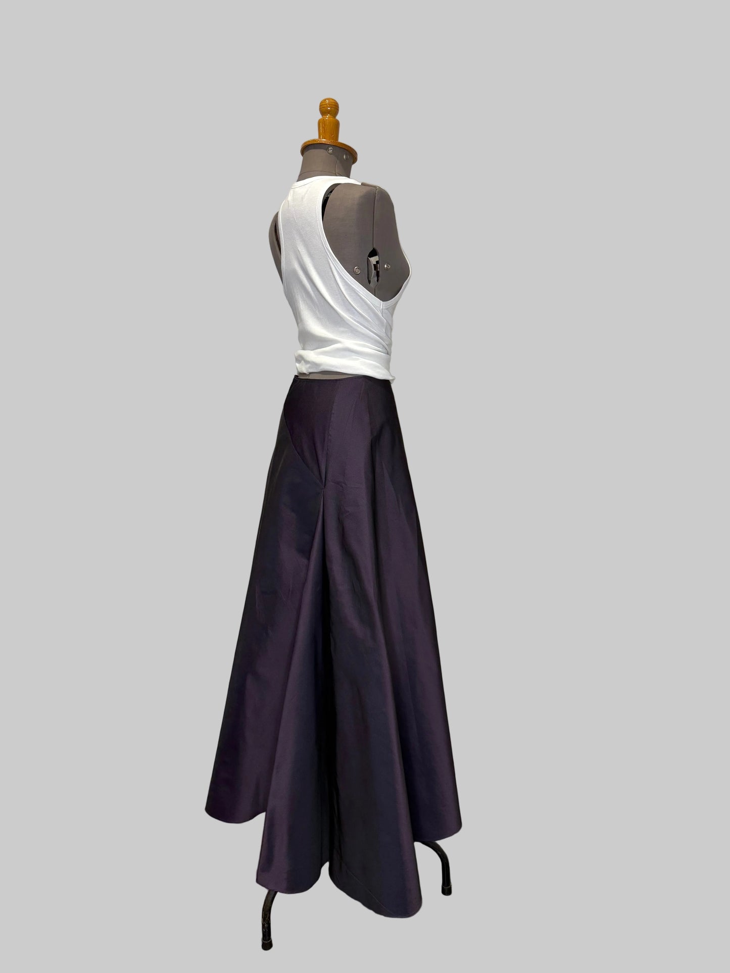 Calvin Klein Collection Asymmetrical FW 1999 Purple Silk Skirt