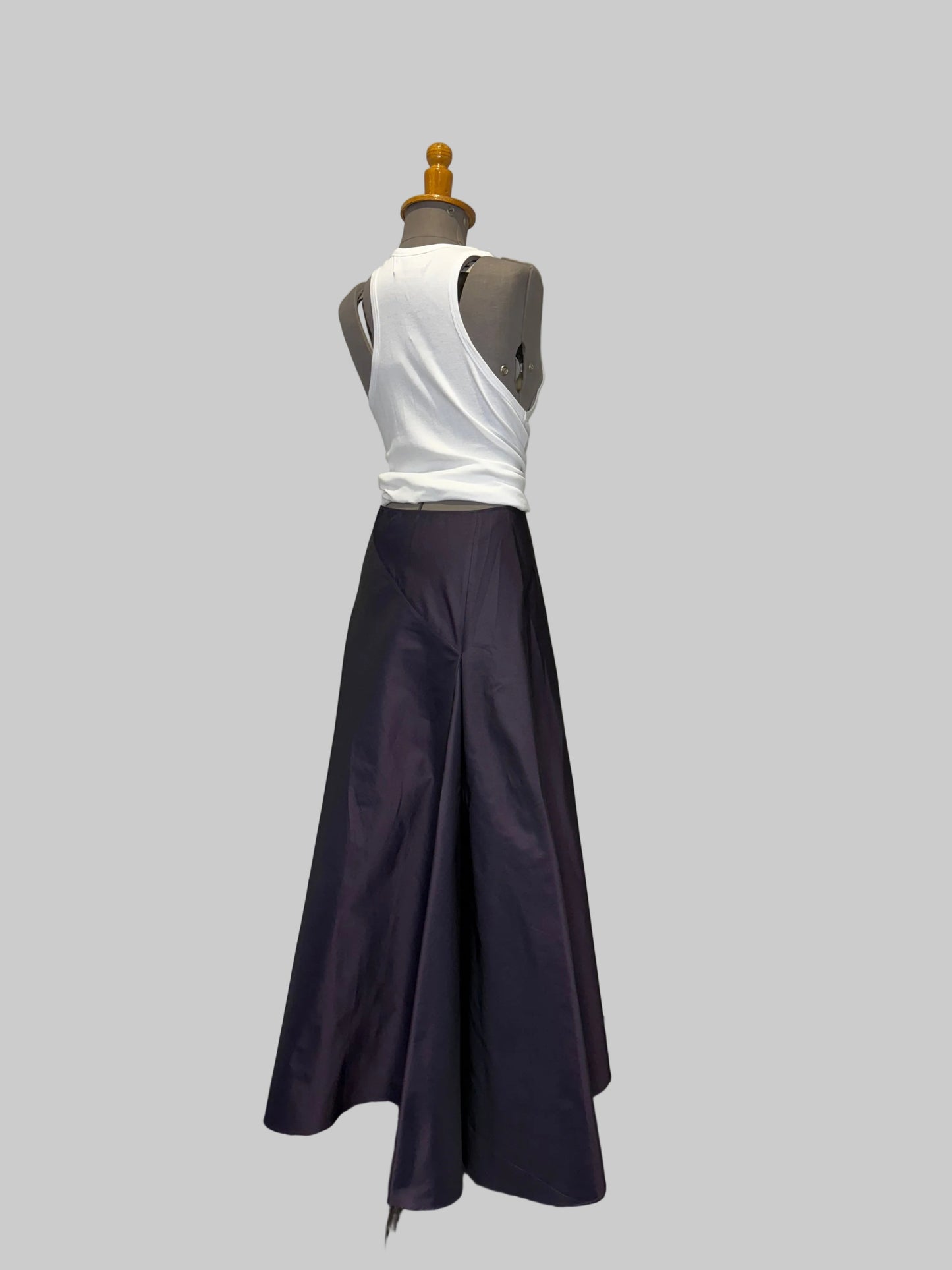 Calvin Klein Collection Asymmetrical FW 1999 Purple Silk Skirt