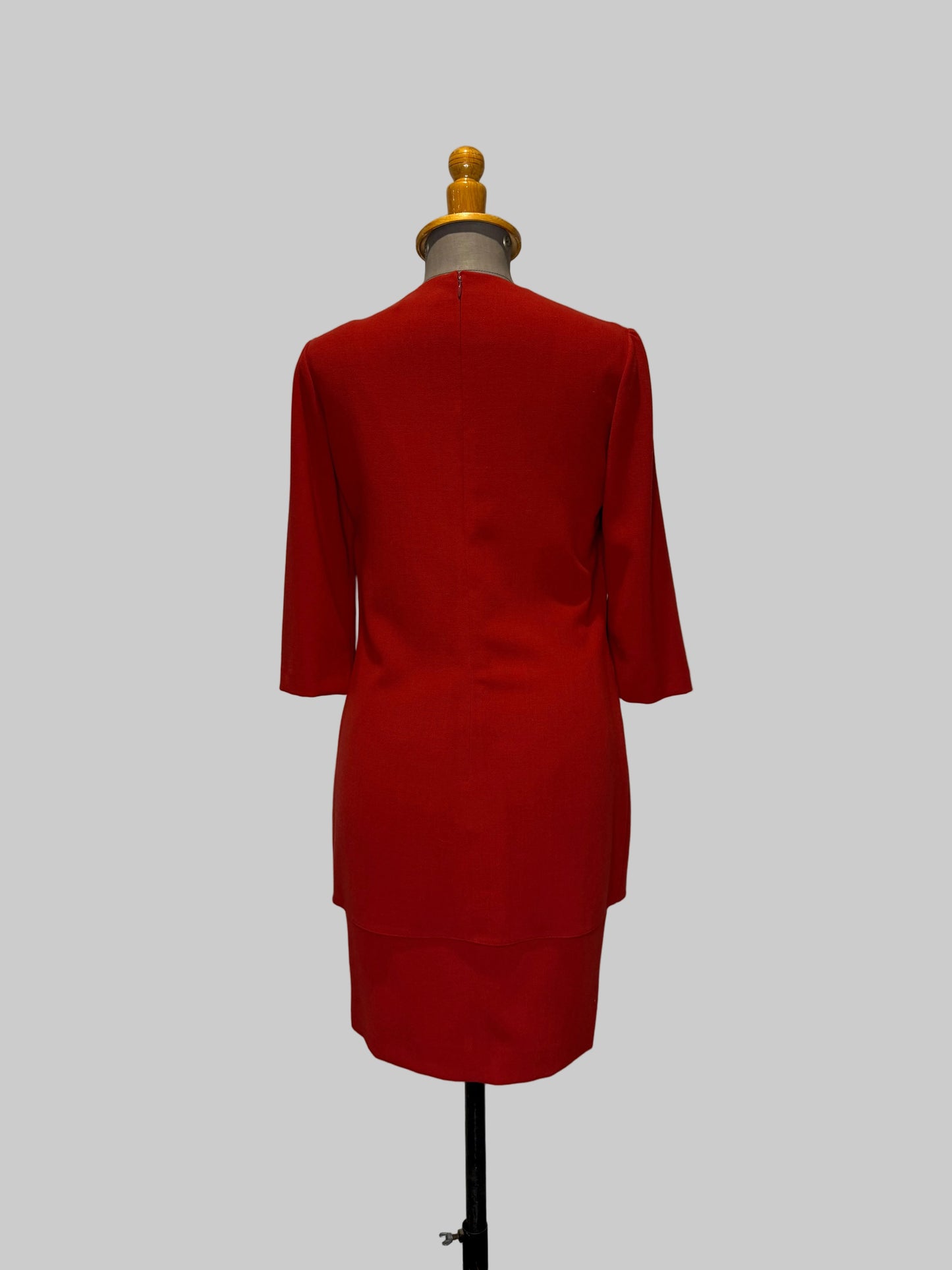 Calvin Klein Collection Early 1990s Wool Red Skirt Suit, made in USA