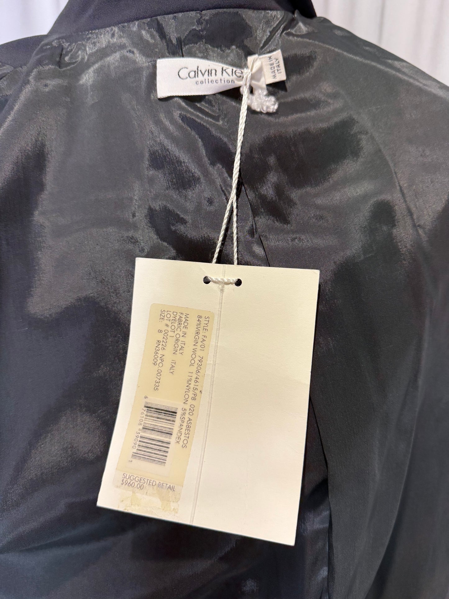 Calvin Klein Collection Black Sport Jacket, BNWT