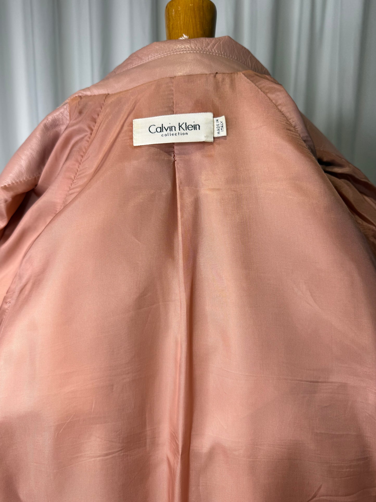 Calvin Klein Collection early 2000s Pink Leather Jacket