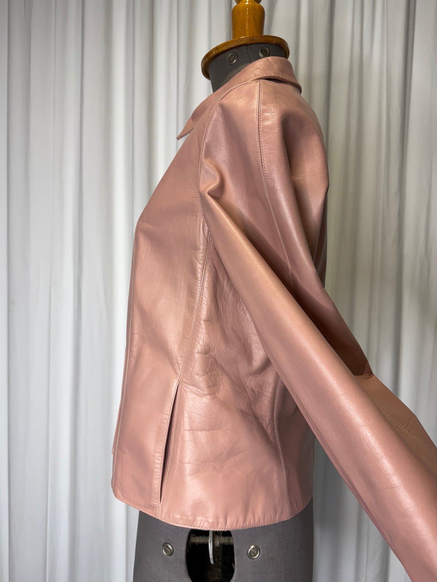 Calvin Klein Collection early 2000s Pink Leather Jacket