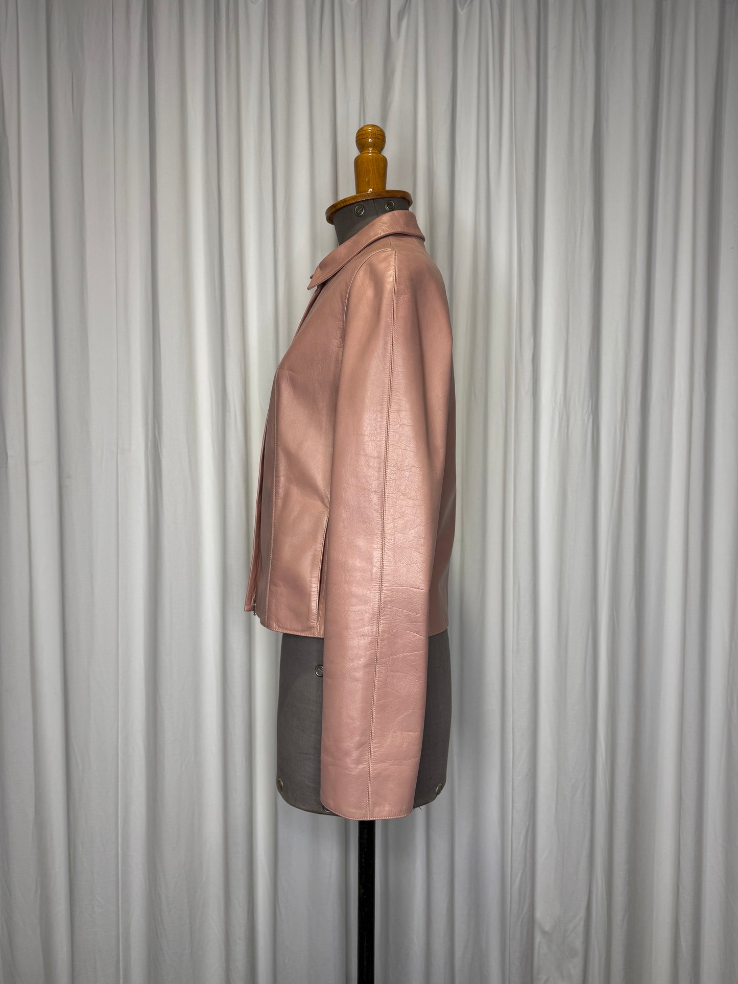 Calvin Klein Collection early 2000s Pink Leather Jacket