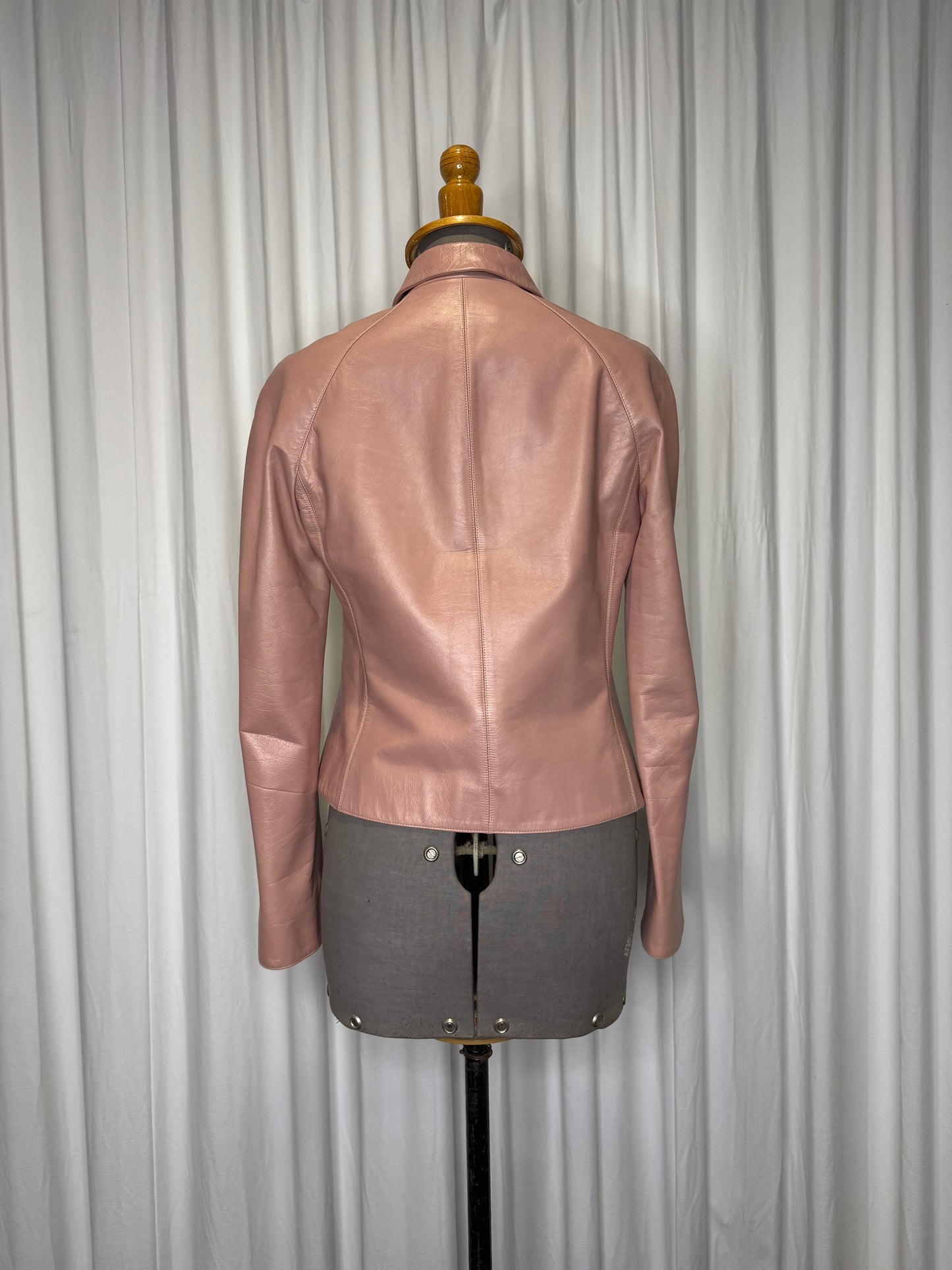 Calvin Klein Collection early 2000s Pink Leather Jacket