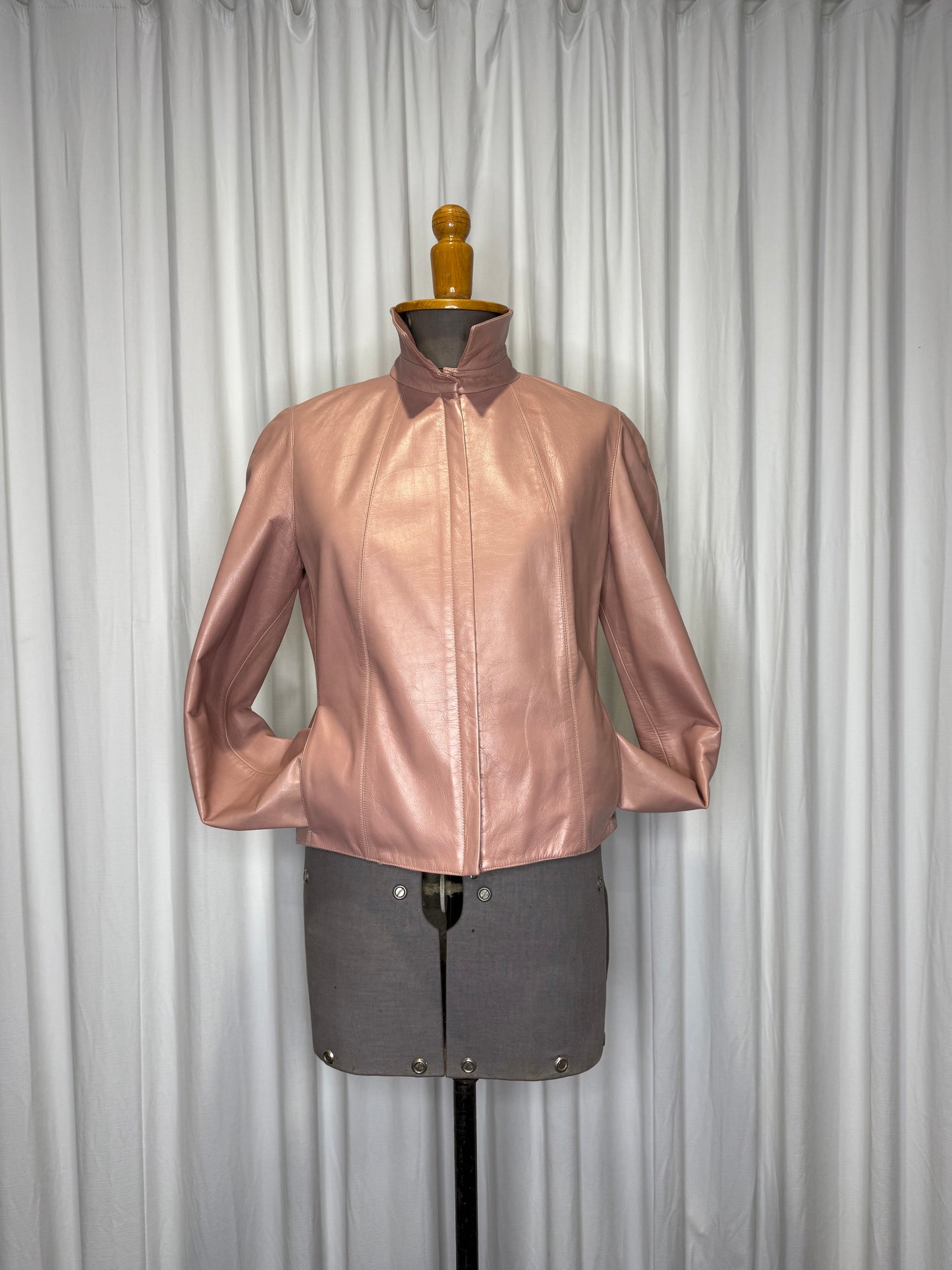 Calvin Klein Collection early 2000s Pink Leather Jacket