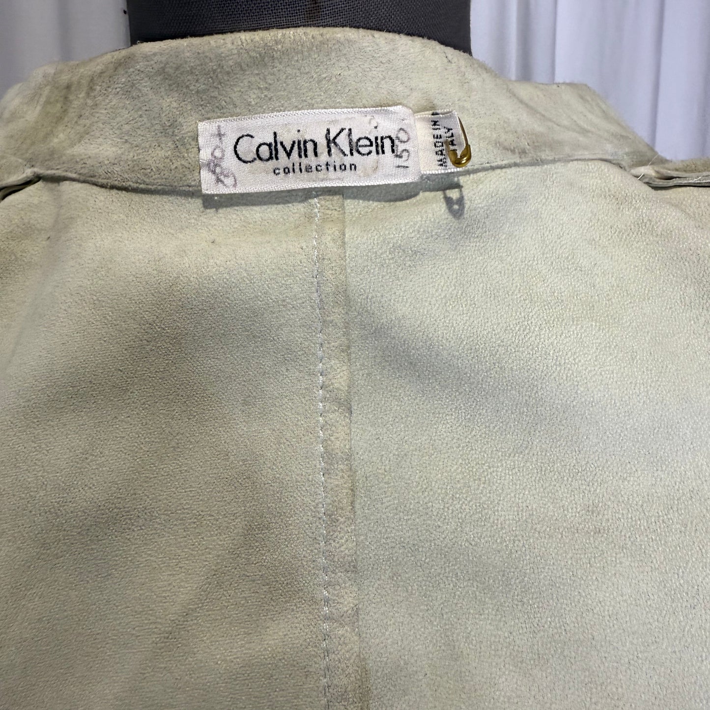 Calvin Klein Collection Mint Suede Jacket, late 90s, early 2000s