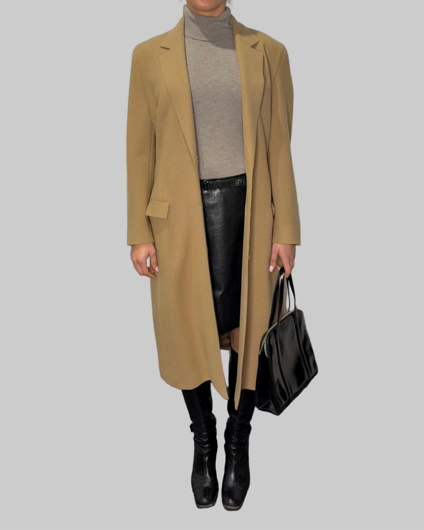 Calvin Klein Collection 1994 FW Camel Coat, 6 US