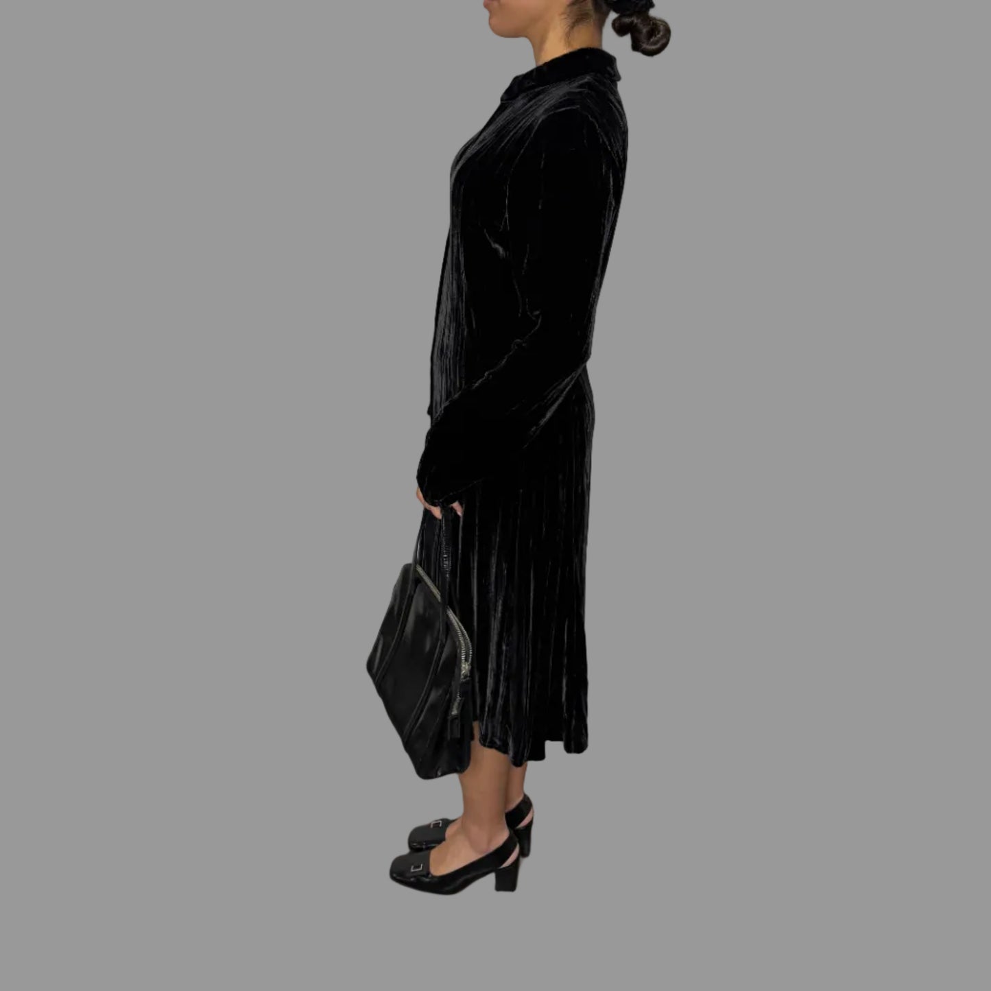 Calvin Klein Collection Late 1994 Rayon/Silk Black Dress