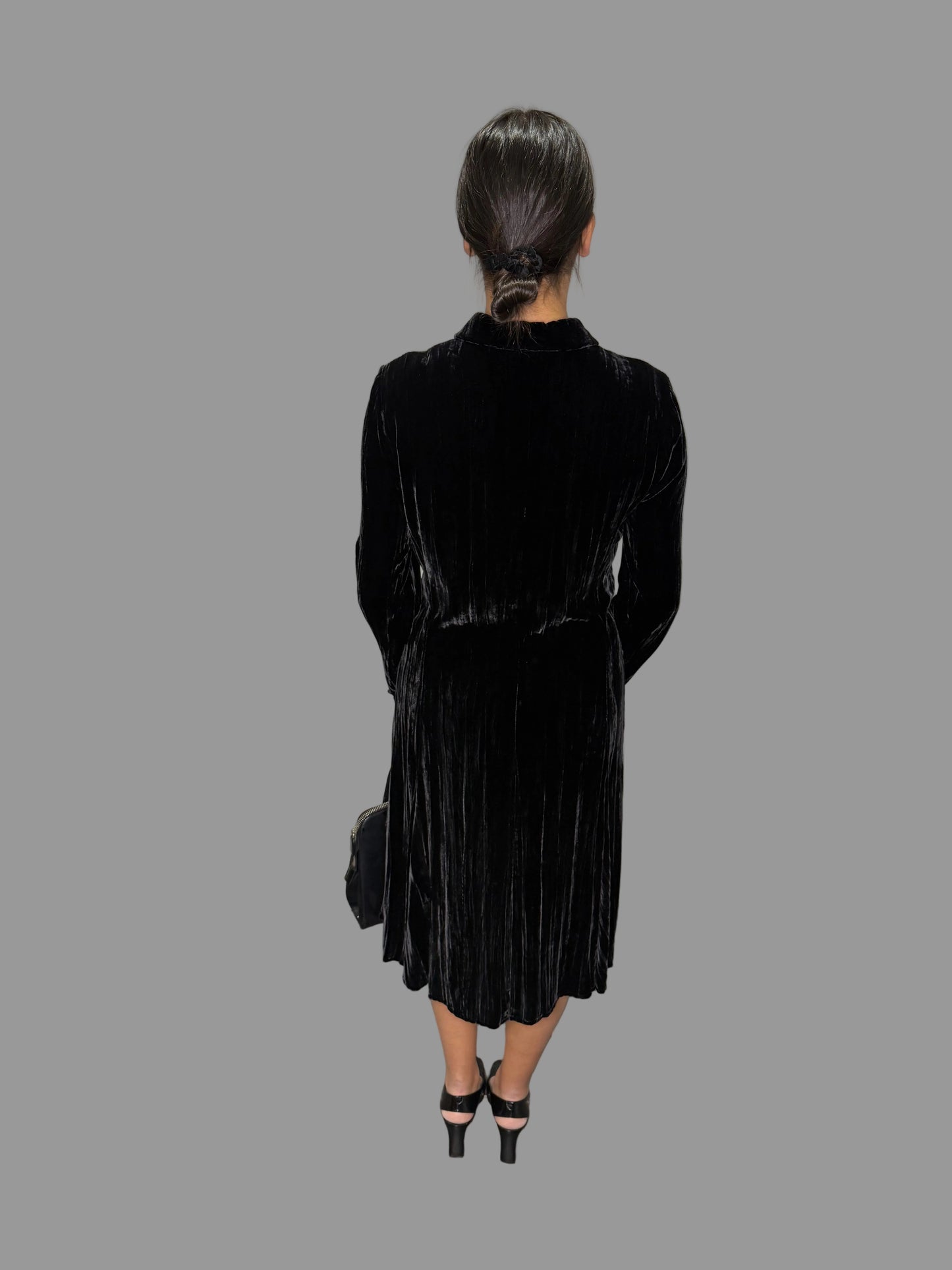 Calvin Klein Collection Late 1994 Rayon/Silk Black Dress