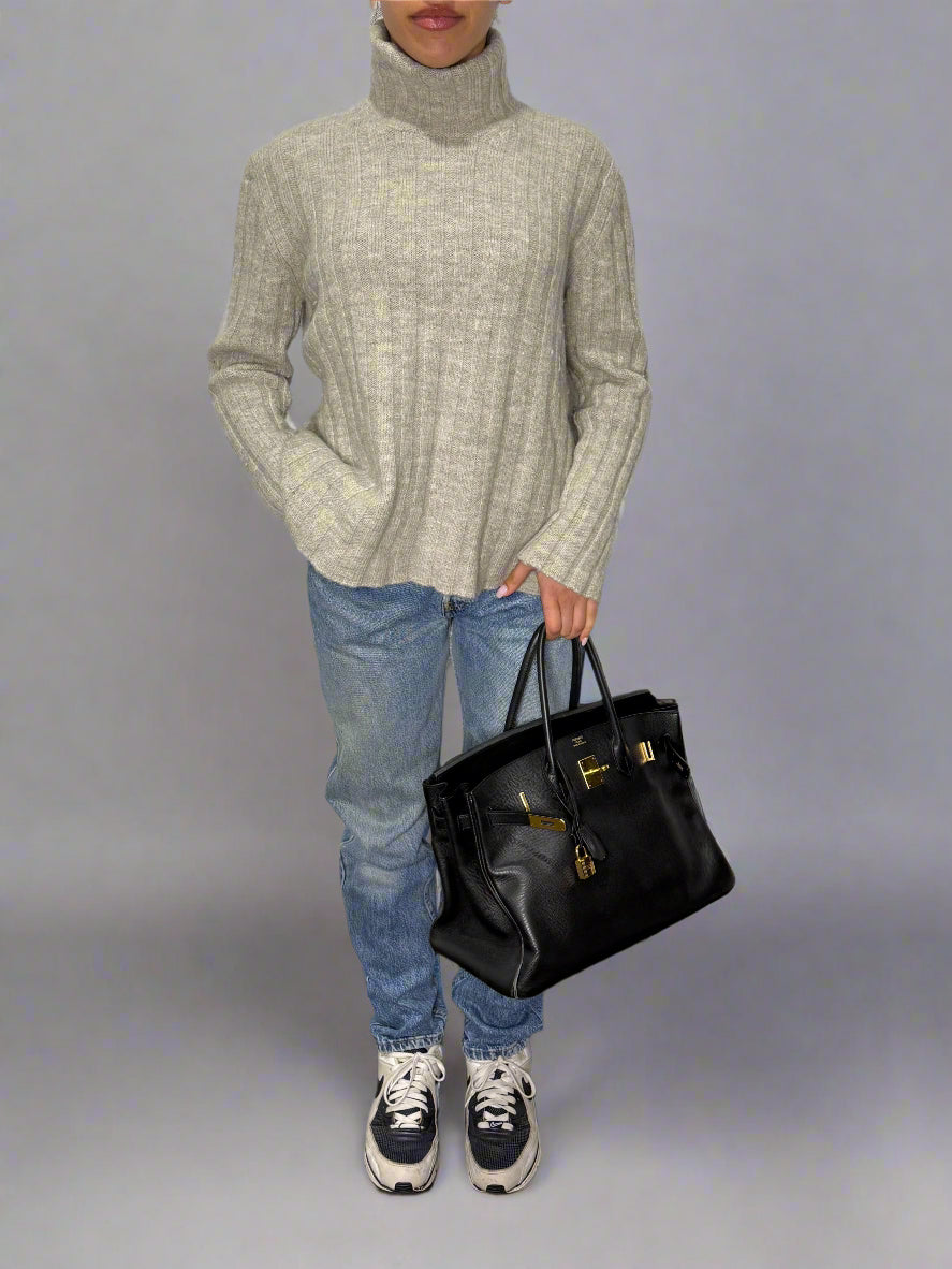 Miu Miu F/W 1997 Grey Wool Ribbed Turtleneck, CBK