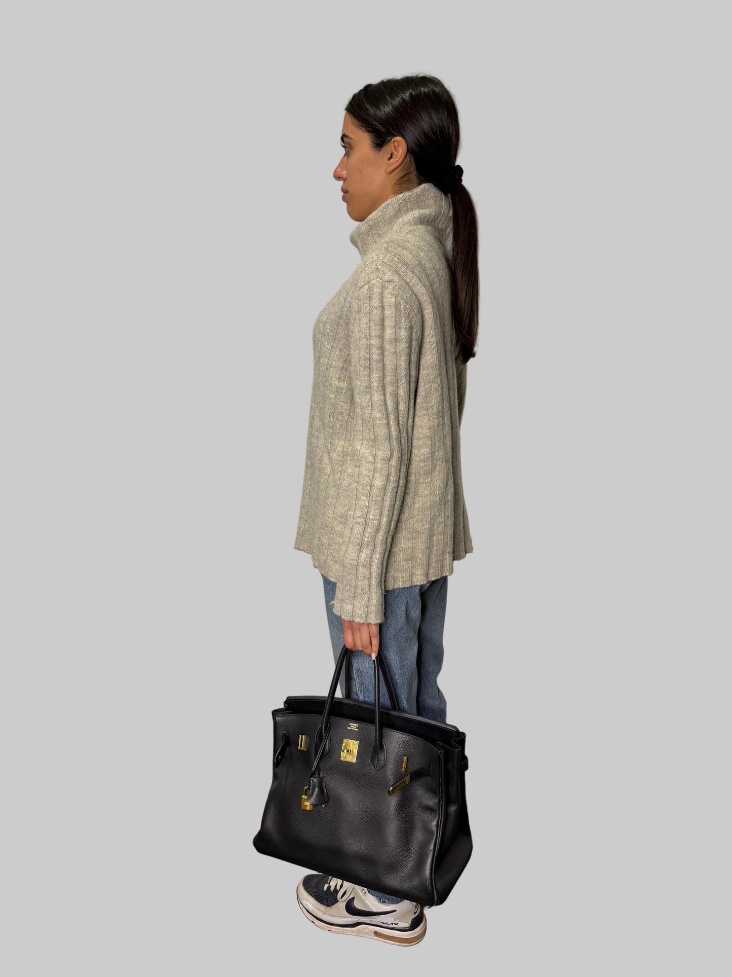 Miu Miu F/W 1997 Grey Wool Ribbed Turtleneck, CBK